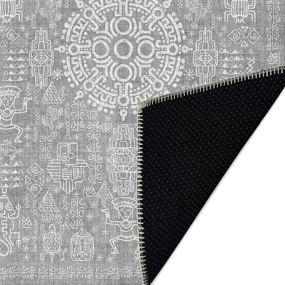 Rivet Silver Machine Washable Cotton Area Rug - Image 6