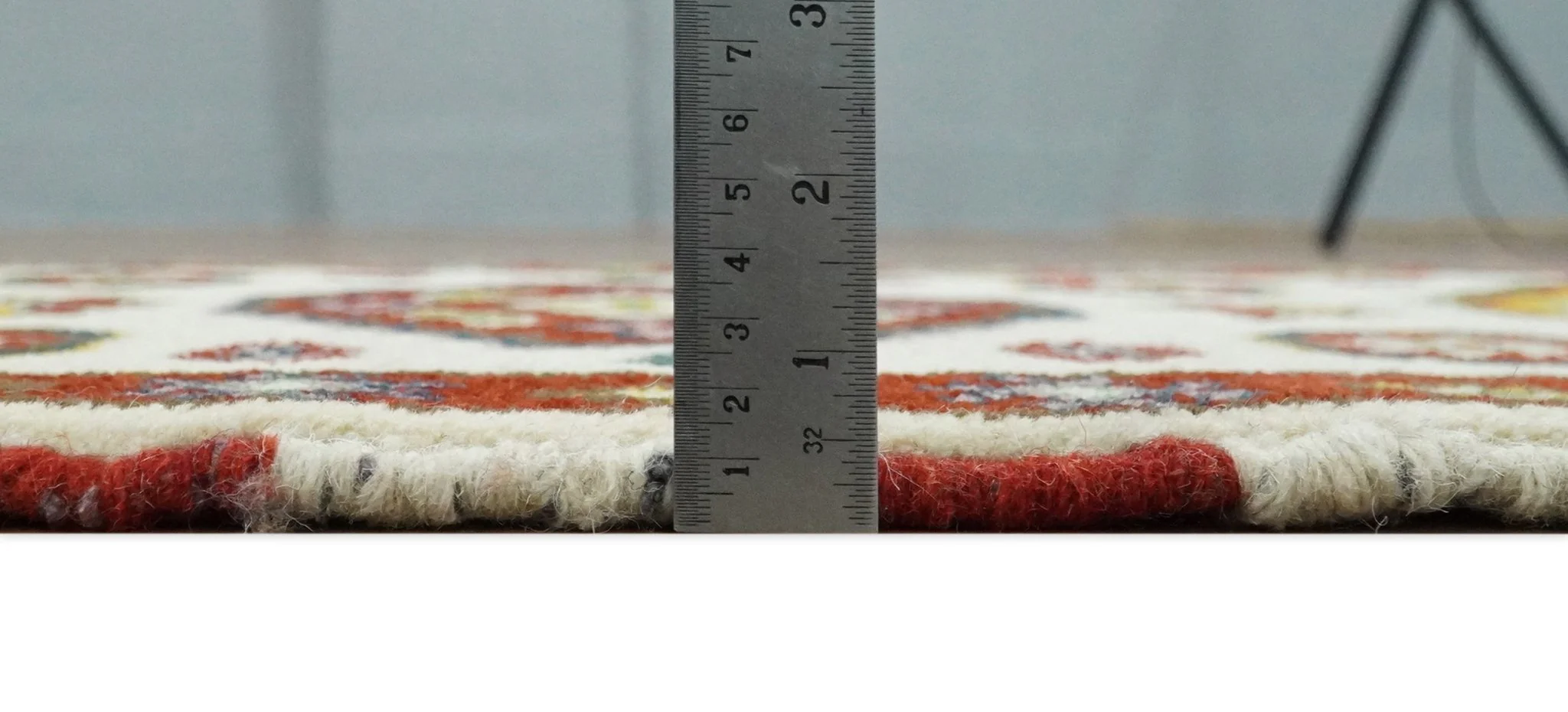 Runner 2x4 Ivory and Red Wool Hand Knotted traditional Persian Vintage Antique Southwestern Kazak | TRDCP29524 - Image 6