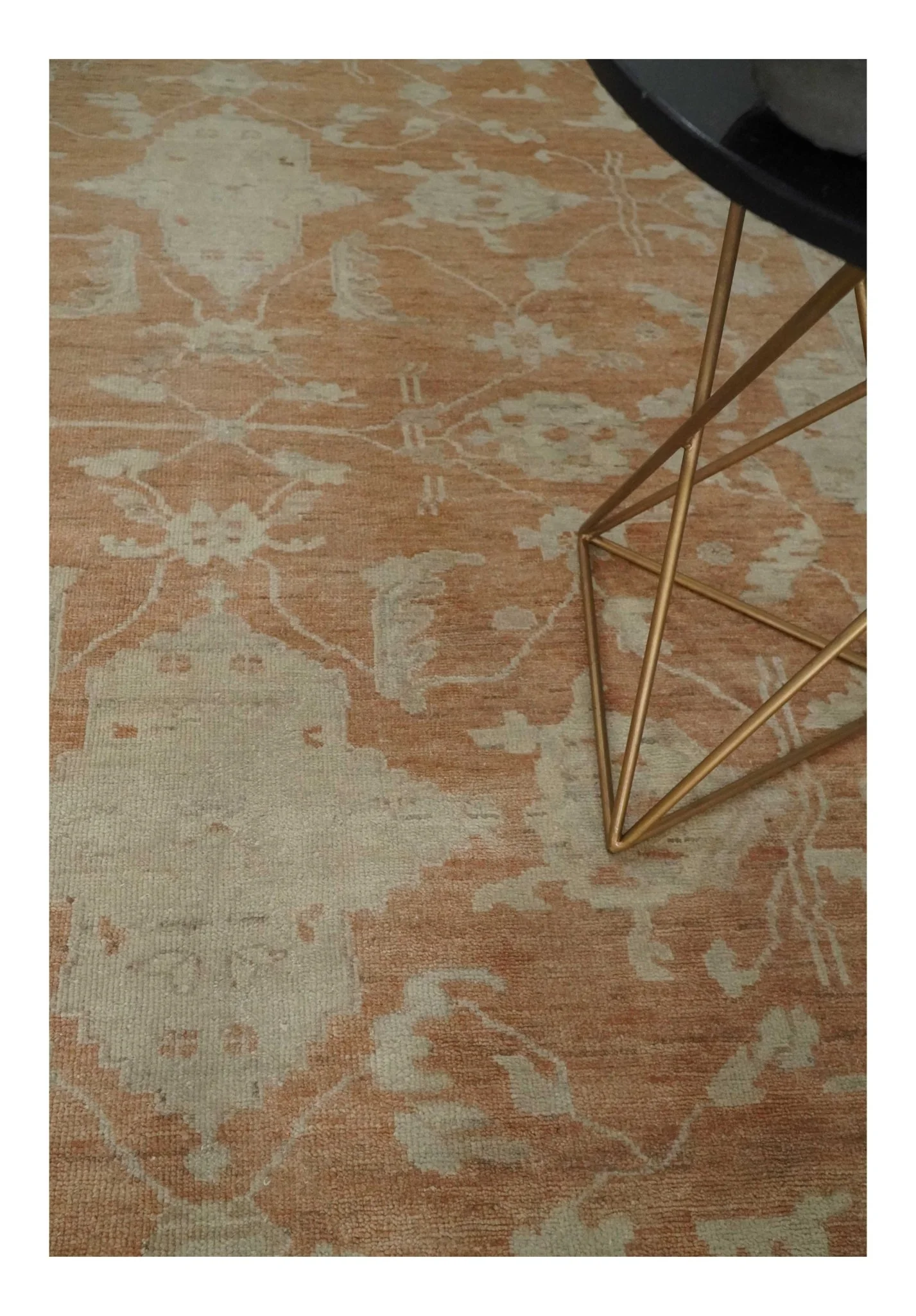 Rust and Beige Hand knotted Oriental Oushak 8x10 wool Area Rug - Image 2