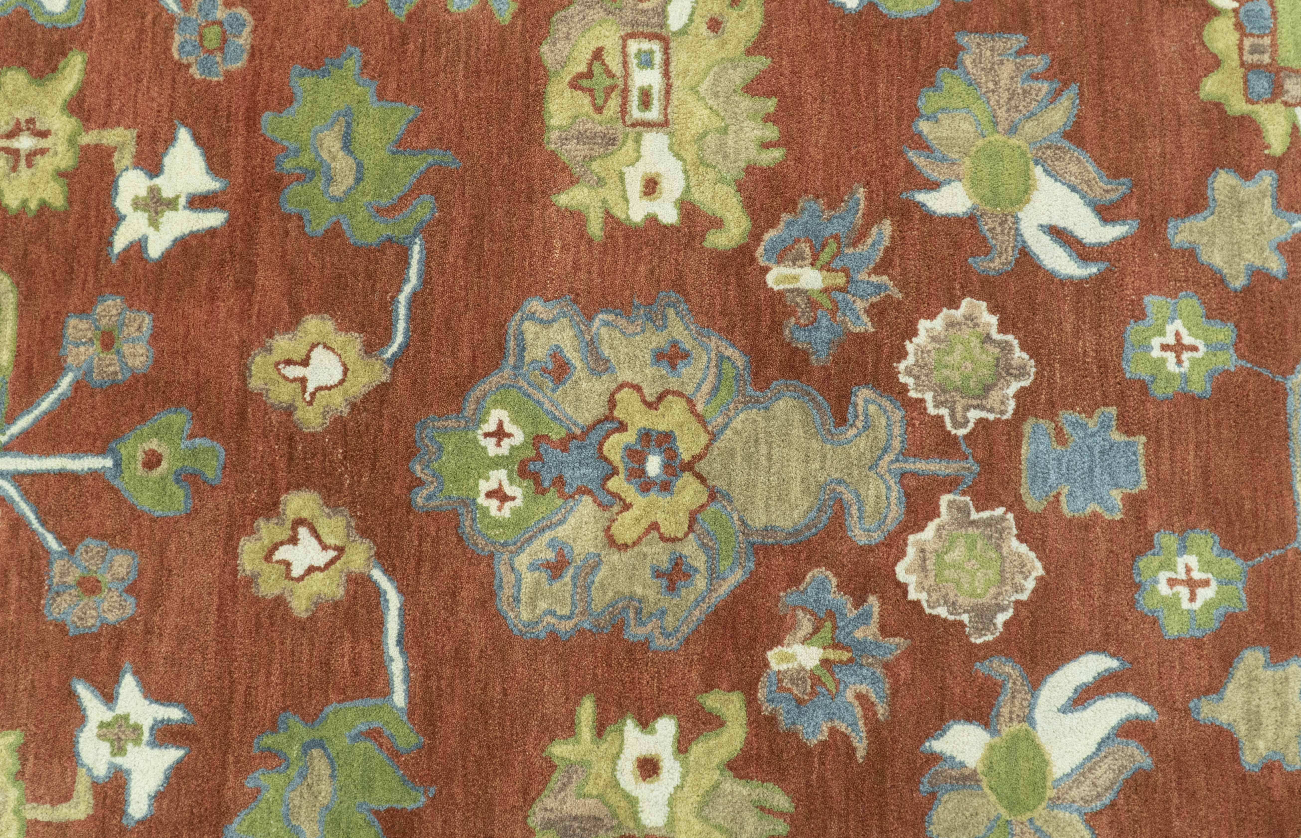 Rust And Beige Traditional Oushak Design Hand Tufted 8x10 Wool Area Rug - Image 5