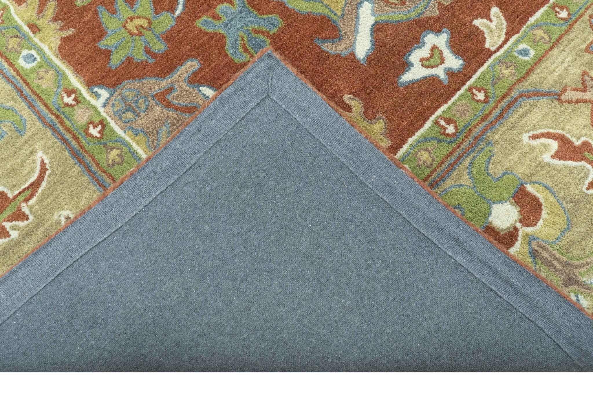 Rust And Beige Traditional Oushak Design Hand Tufted 8x10 Wool Area Rug - Image 7