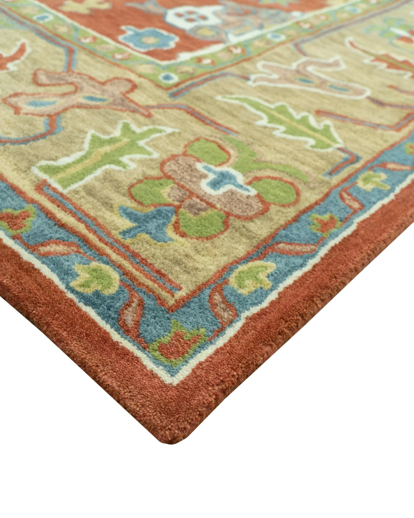 Rust And Beige Traditional Oushak Design Hand Tufted 8x10 Wool Area Rug - Image 9