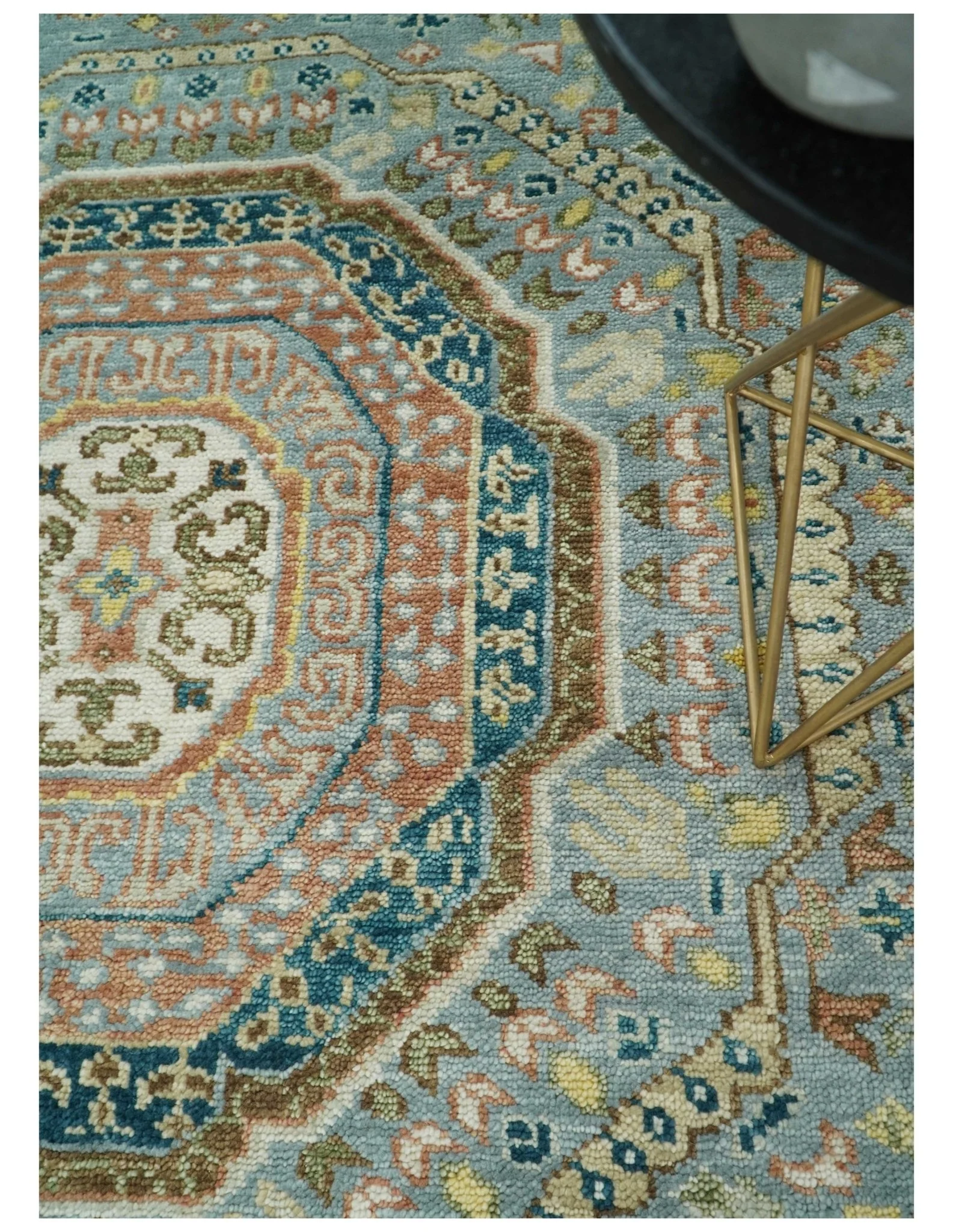 Rust and Blue Mamluk Rug 8x10, 9x12, 10x14 Hand Knotted Antique Style - Image 2