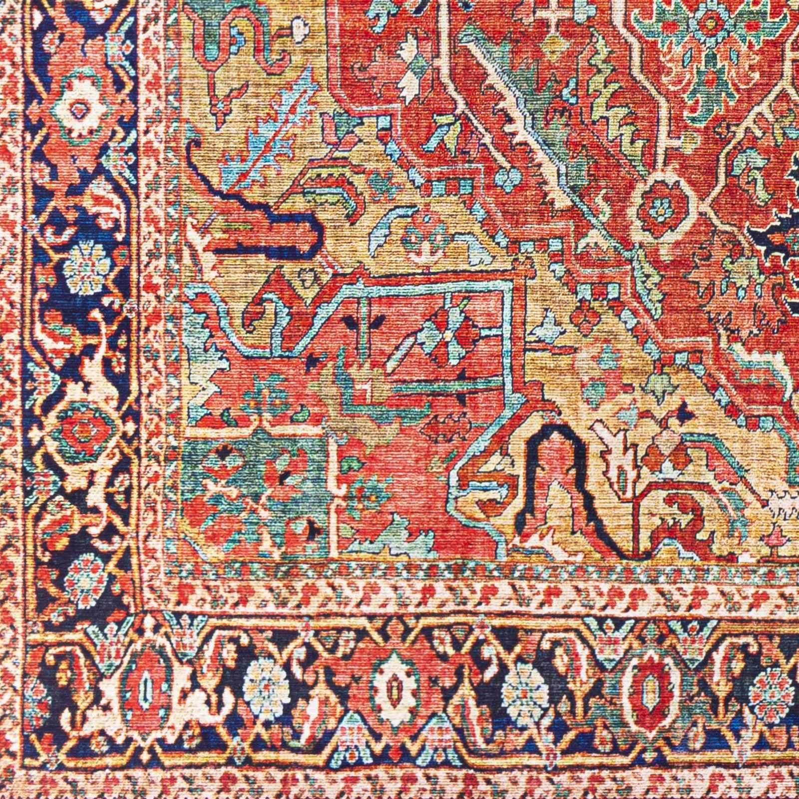 Whittingham Rust And Blue Traditional Heriz Design Area Rug - Image 5