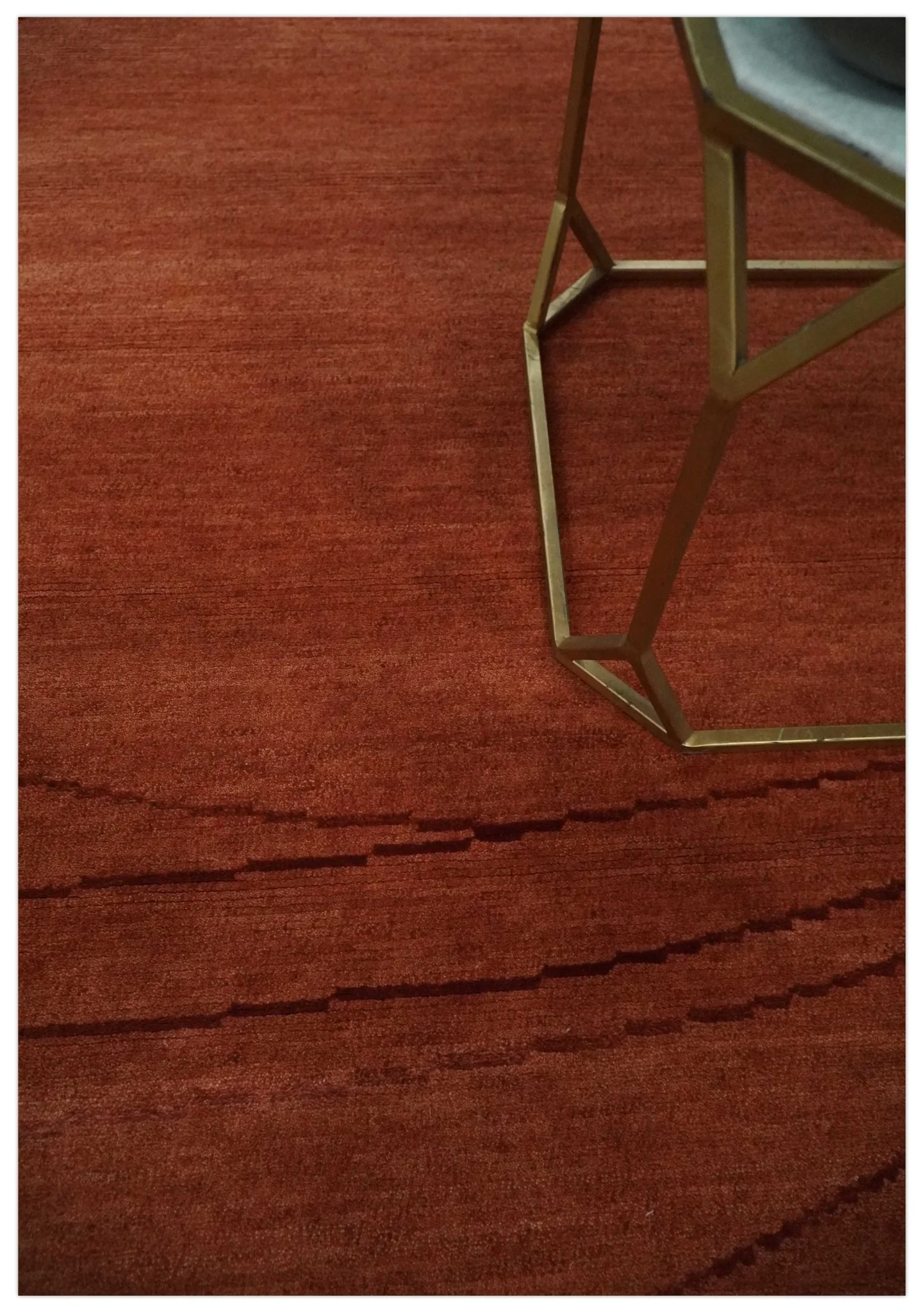 Rust and Brown Modern Stripes Design Hand loom 4x6 wool Area Rug - Image 3