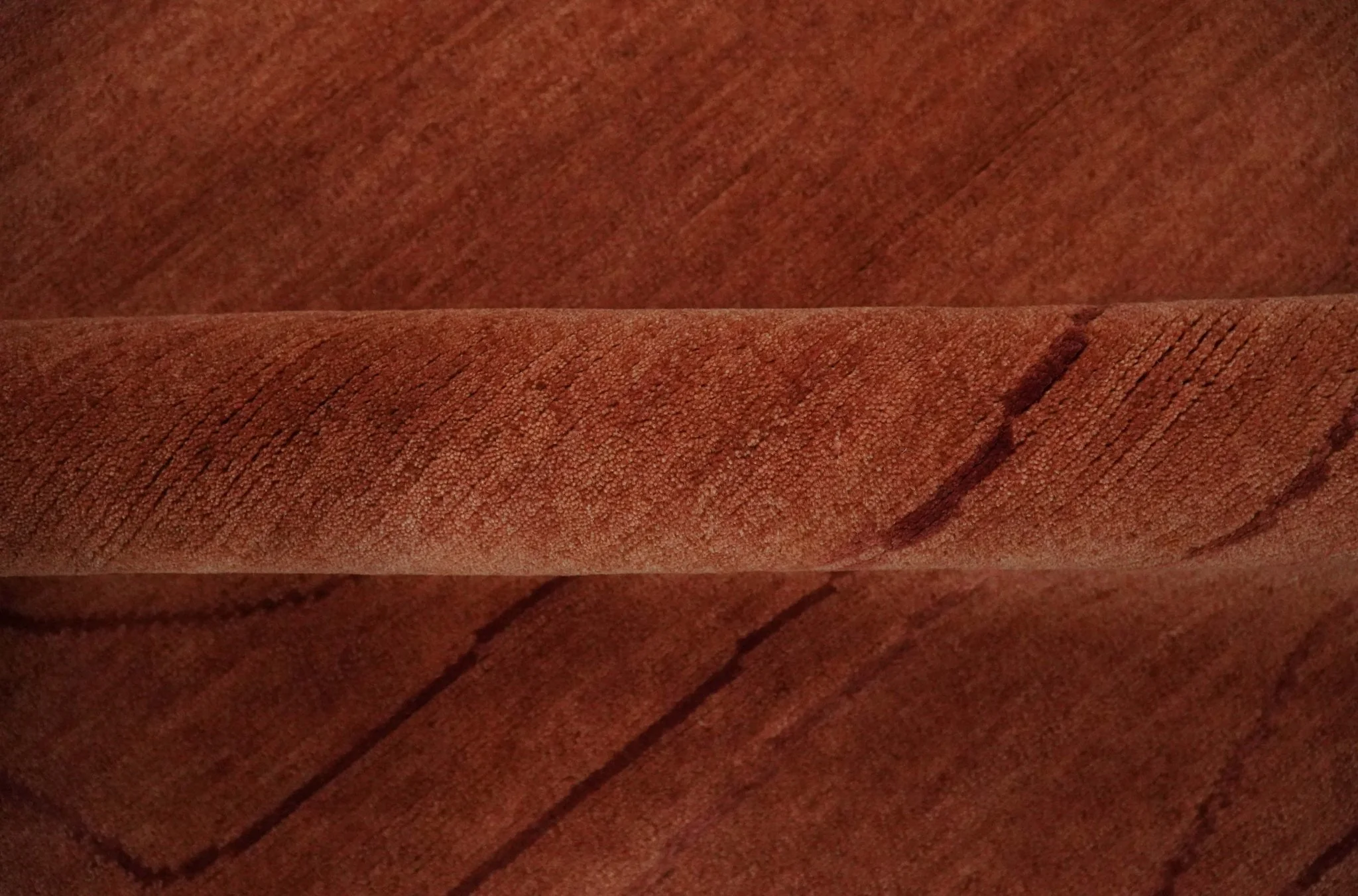 Rust and Brown Modern Stripes Design Hand loom 4x6 wool Area Rug - Image 8