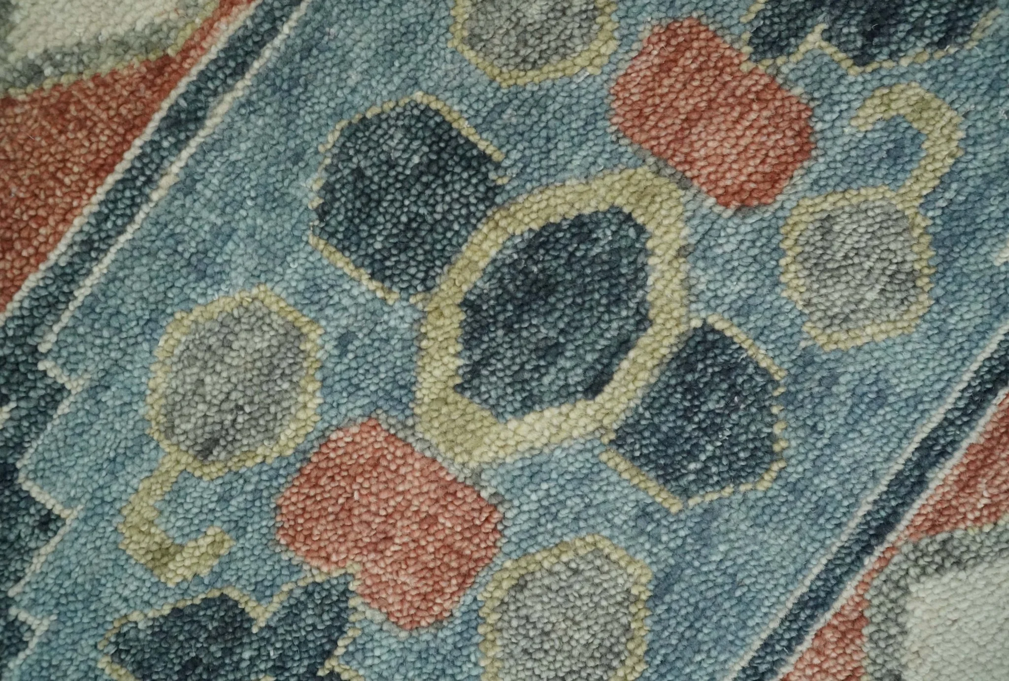 Custom Made Rust and Gray Traditional Hand knotted Multi Size wool Area Rug - Image 4