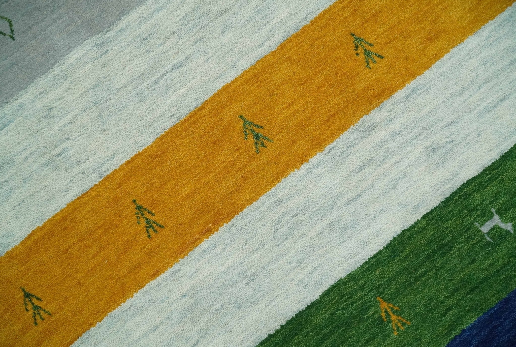 5x8 Rust and Multicolor Striped Wool Hand Woven Southwestern Lori Gabbeh Rug | KNT33 - Image 10