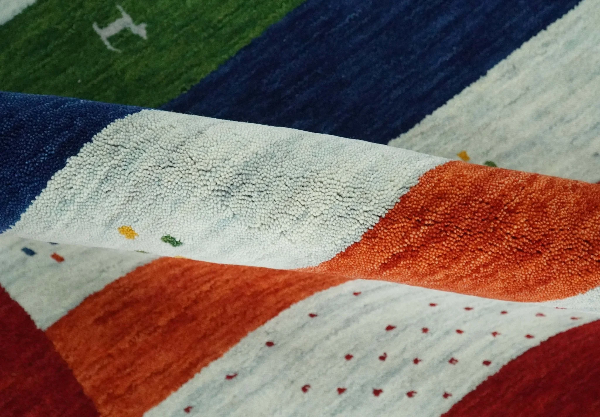 5x8 Rust and Multicolor Striped Wool Hand Woven Southwestern Lori Gabbeh Rug | KNT33 - Image 6