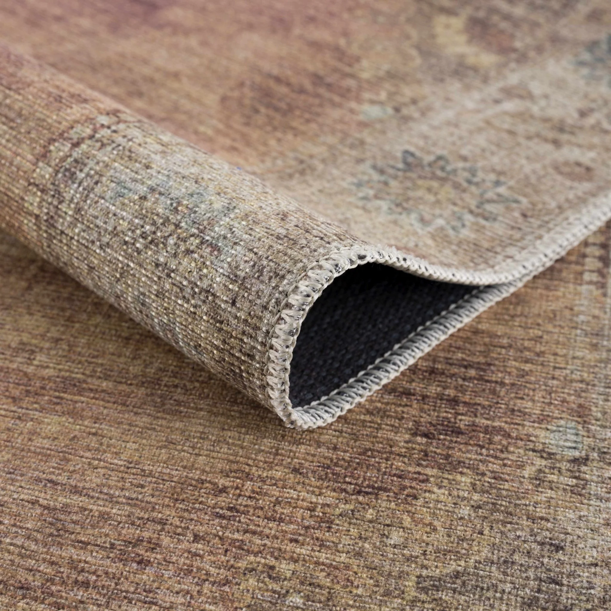 Rust, Beige, Brown and Charcoal vintage Style Medallion design Machine washable Rug - Image 14