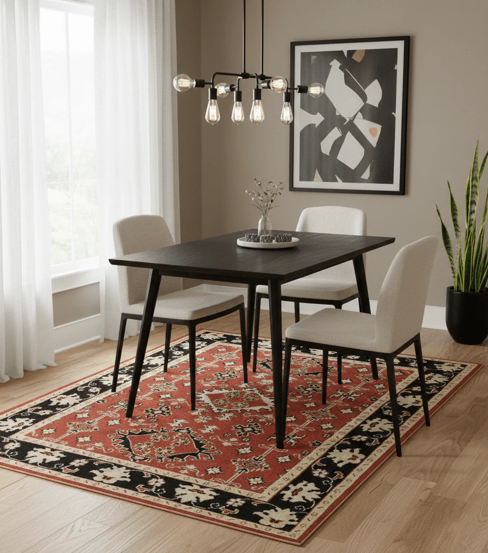 Rust, Black and Beige Traditional Oriental Hand Knotted Custom Made Wool Area Rug - Image 2