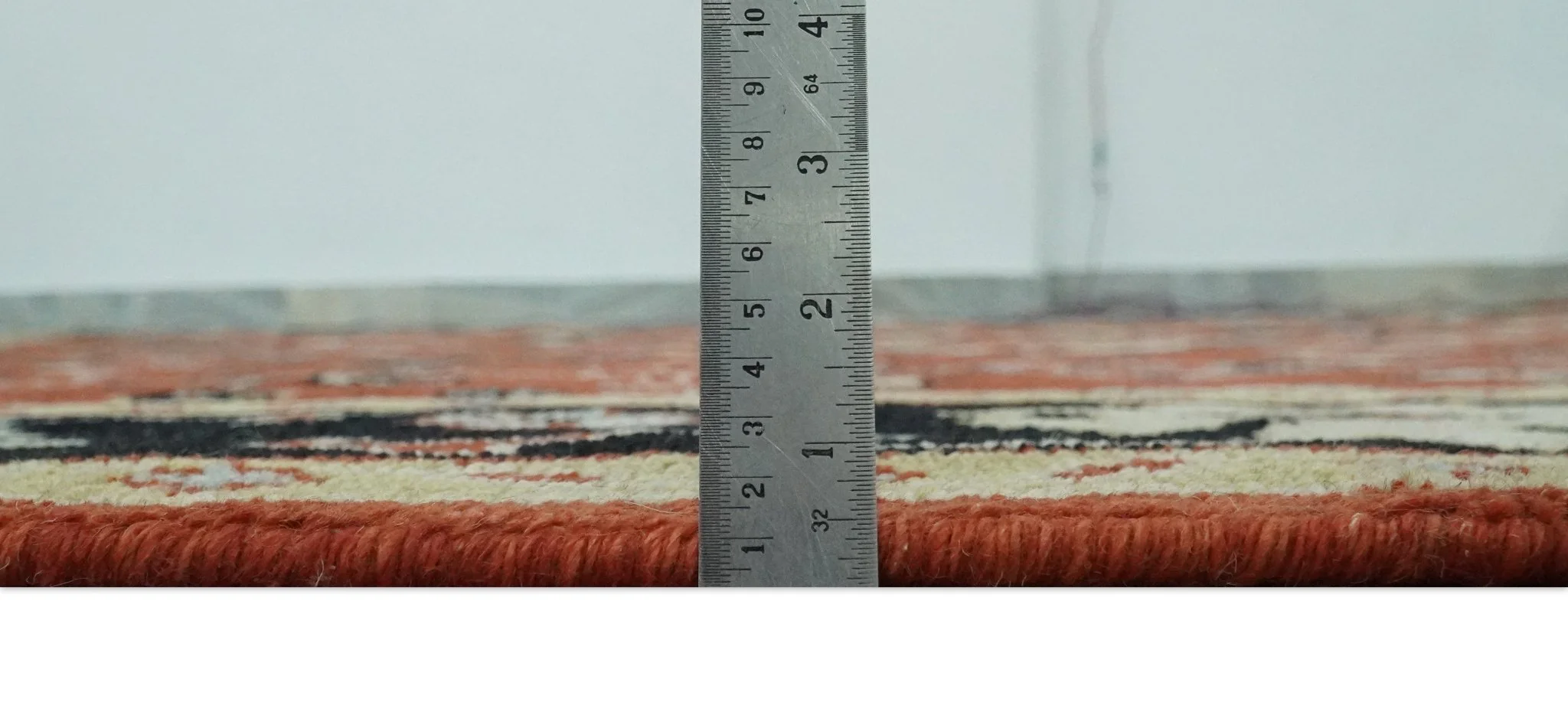 Rust, Black and Beige Traditional Oriental Hand Knotted Custom Made Wool Area Rug - Image 9