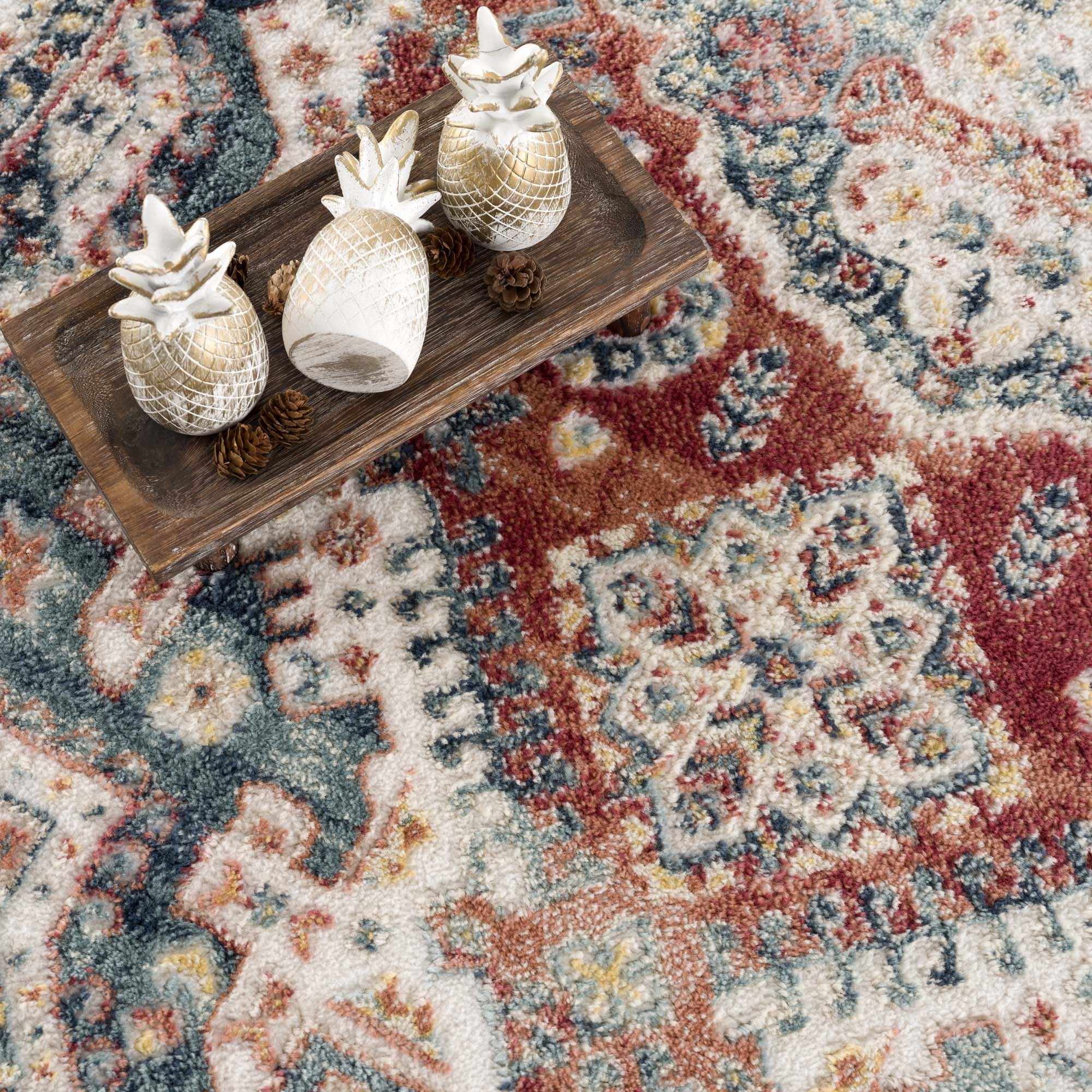 Vintage Style Rust, Charcoal and Ivory Traditional Heriz area rug - Image 11