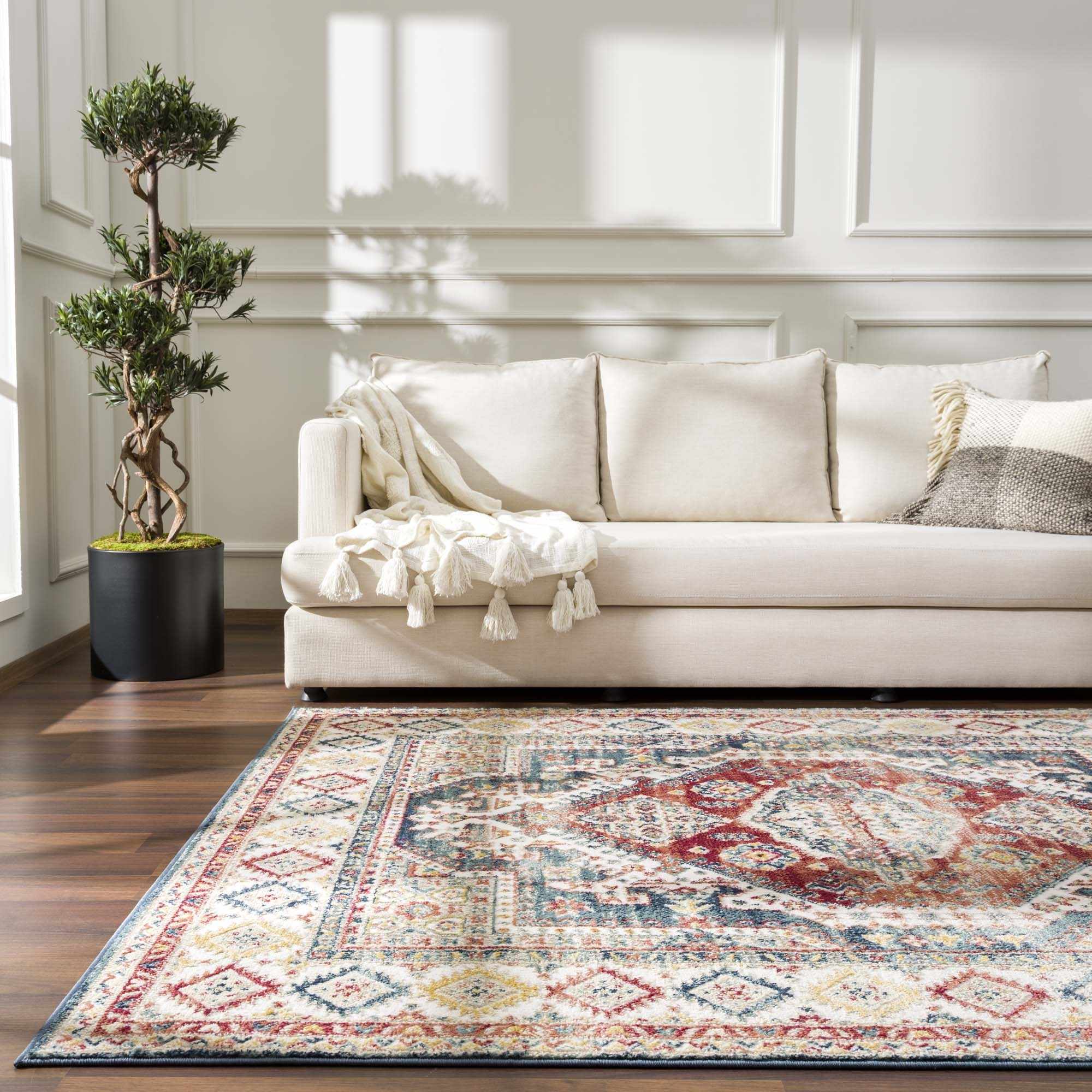 Vintage Style Rust, Charcoal and Ivory Traditional Heriz area rug - Image 12