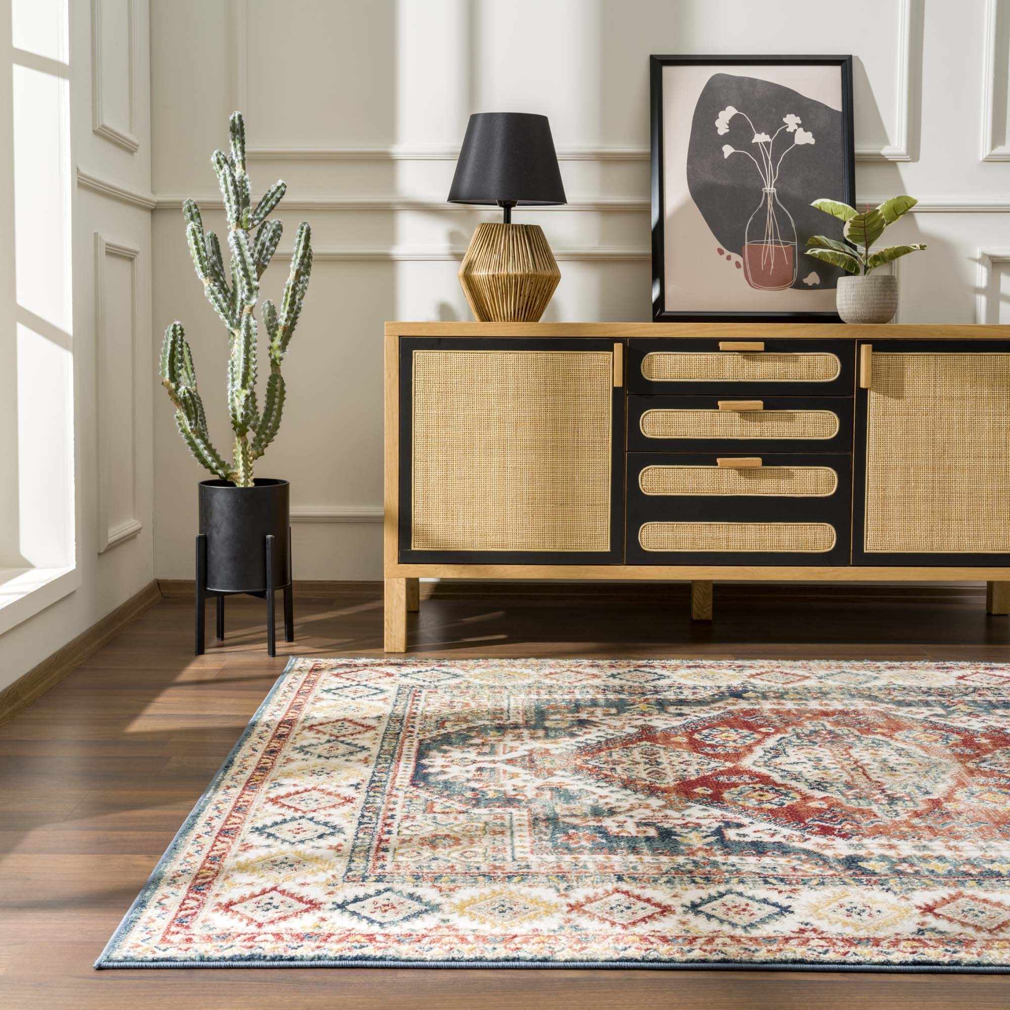 Vintage Style Rust, Charcoal and Ivory Traditional Heriz area rug - Image 13