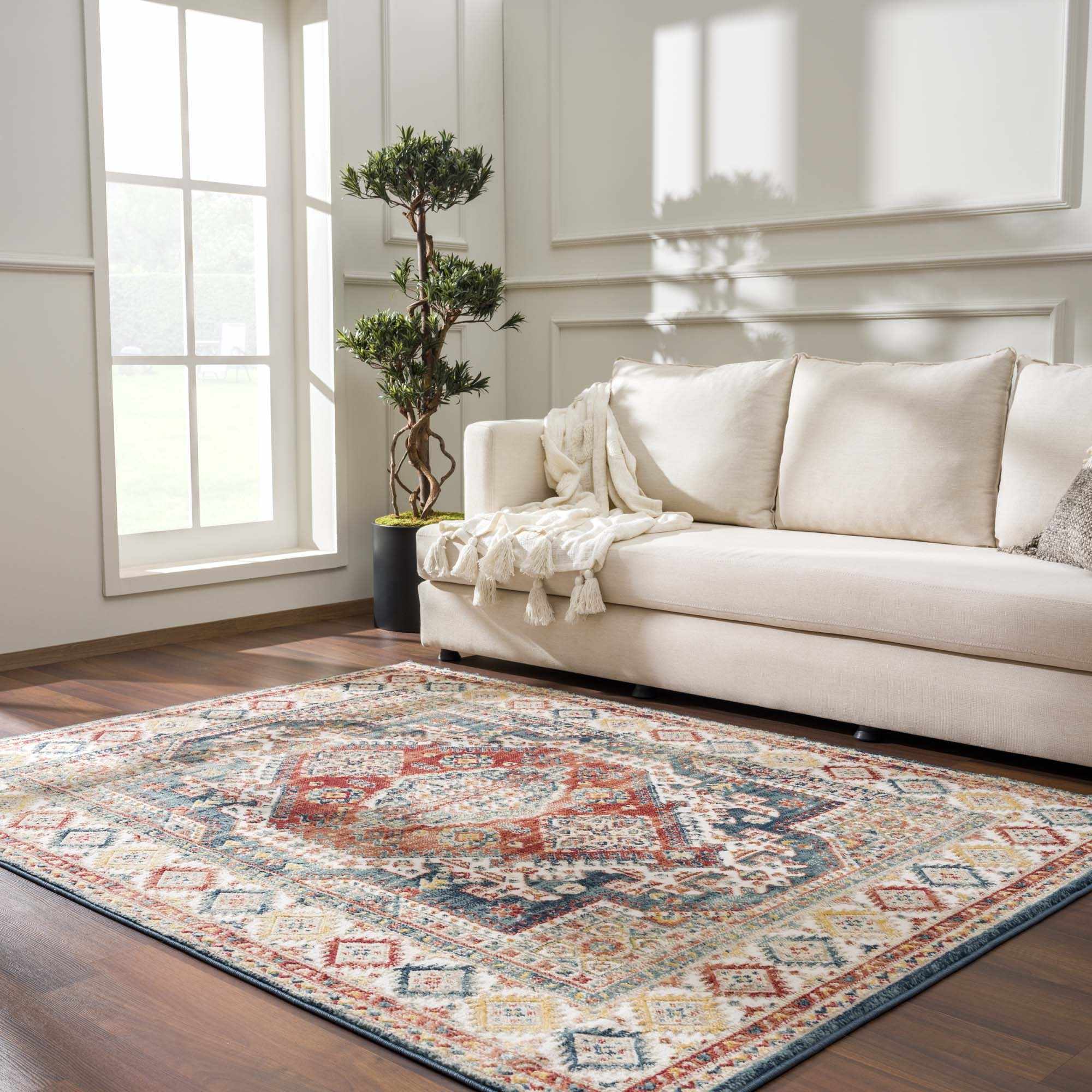 Vintage Style Rust, Charcoal and Ivory Traditional Heriz area rug - Image 14
