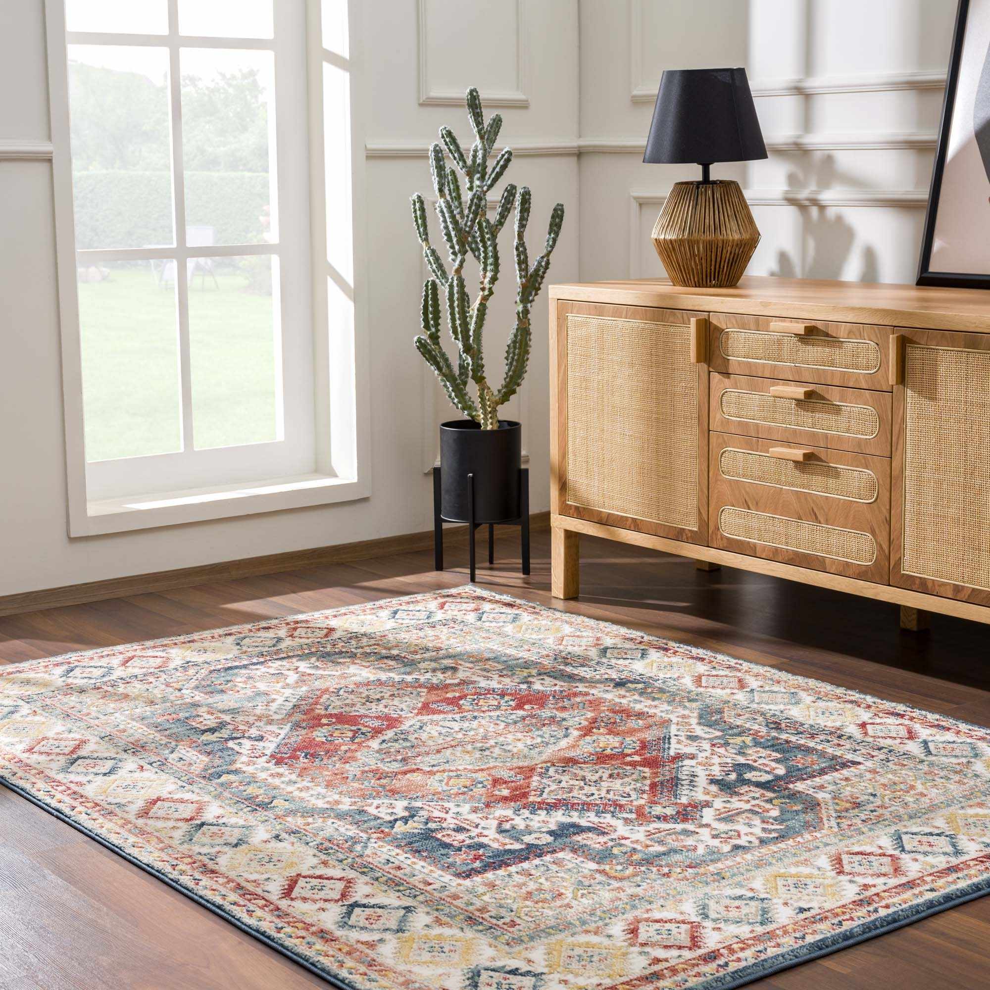 Vintage Style Rust, Charcoal and Ivory Traditional Heriz area rug - Image 2