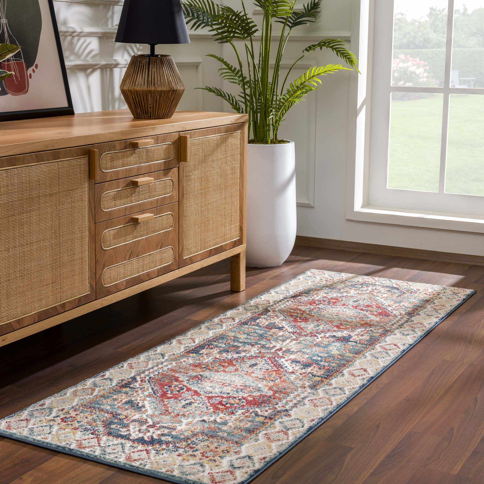 Vintage Style Rust, Charcoal and Ivory Traditional Heriz area rug - Image 3