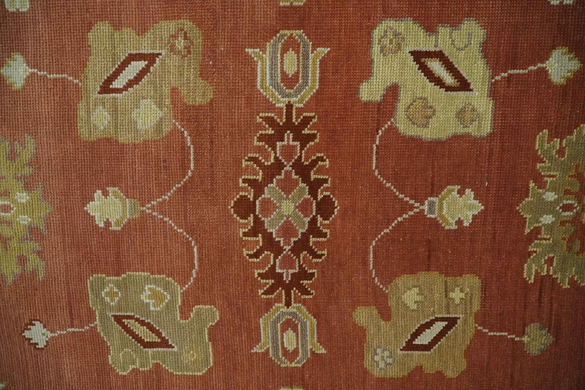 Custom Made Rust, Ivory and Beige Hand Knotted Traditional Oushak Multi Size Wool Area Rug - Image 4