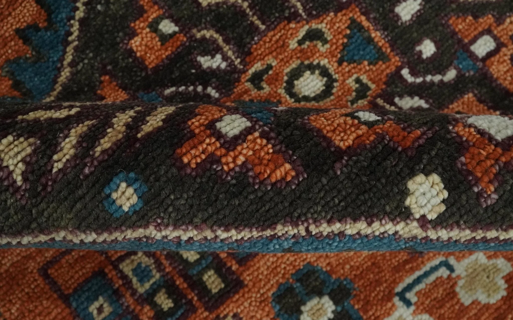 Ready to ship Rust, Ivory and Brown Oriental Traditional Area Rug - Image 6