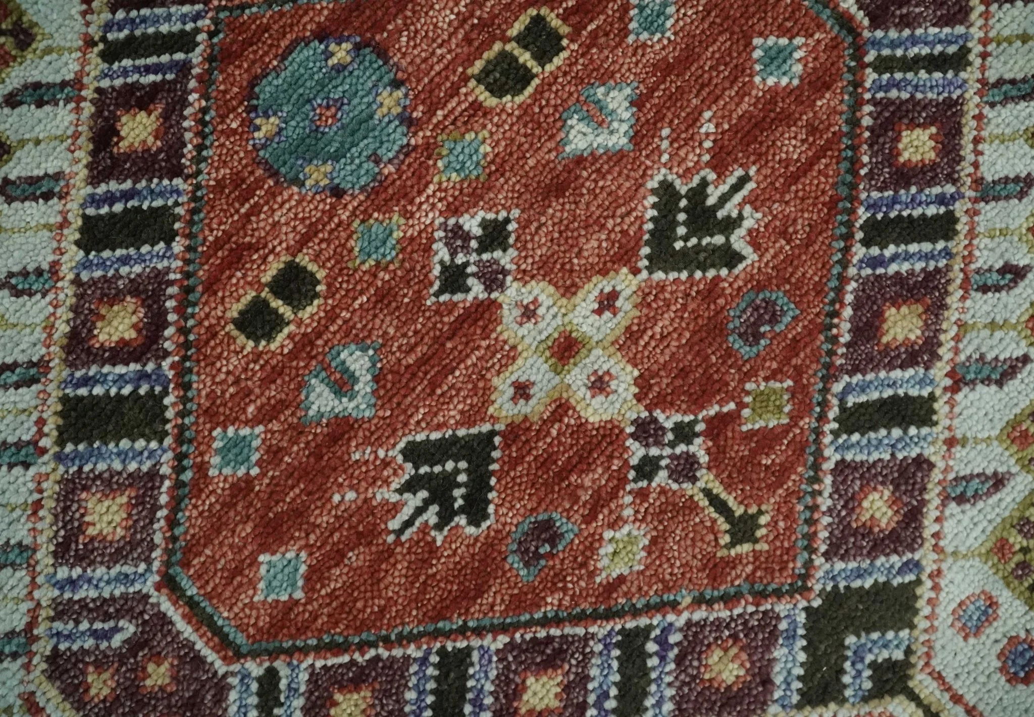 Rust, Ivory and Brown Traditional Hand knotted Multi Size wool Area Rug - Image 5