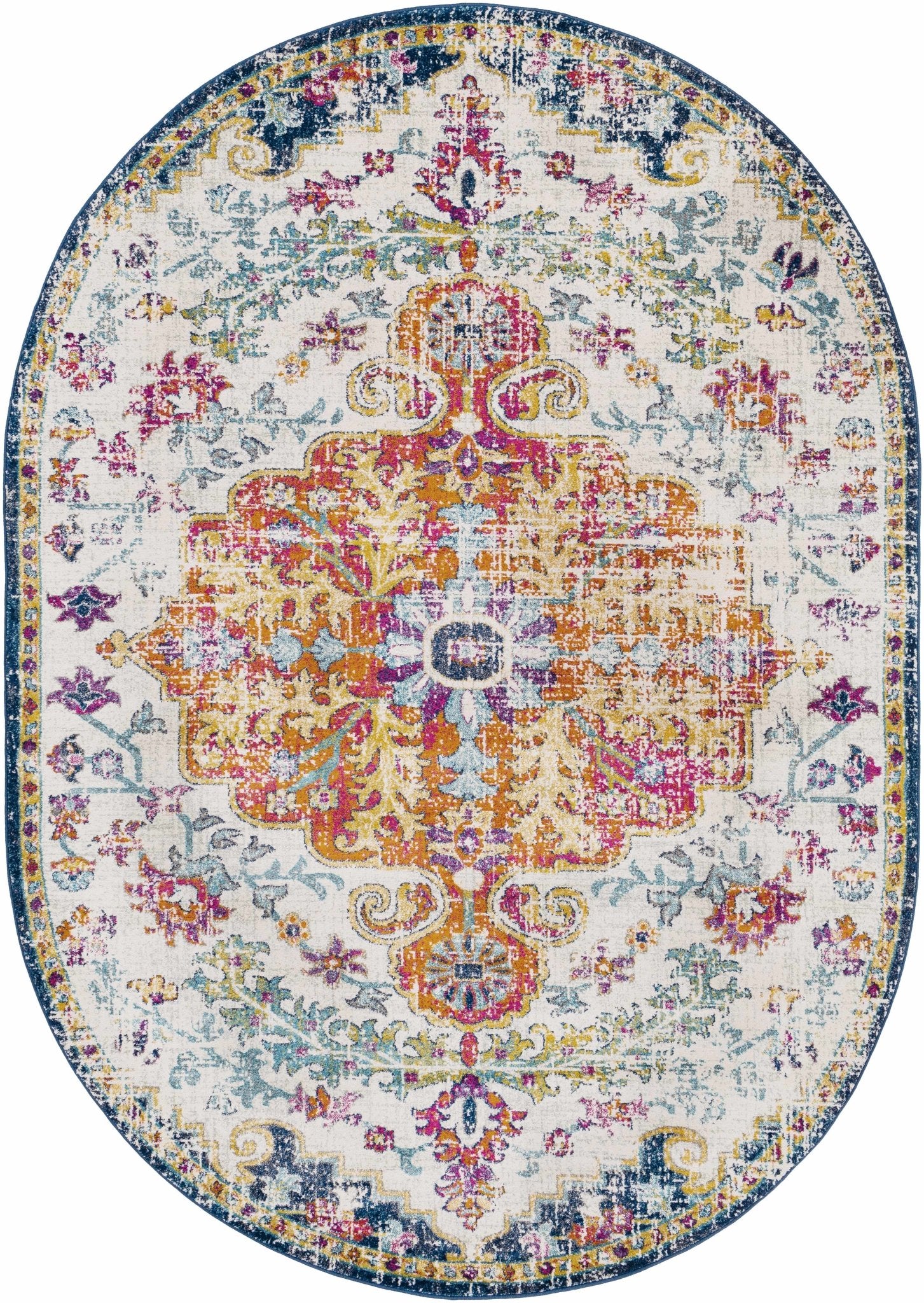 Rust, Ivory and Teal Traditional Medallion Heriz Multi size Turkish Design area Rug - Image 10