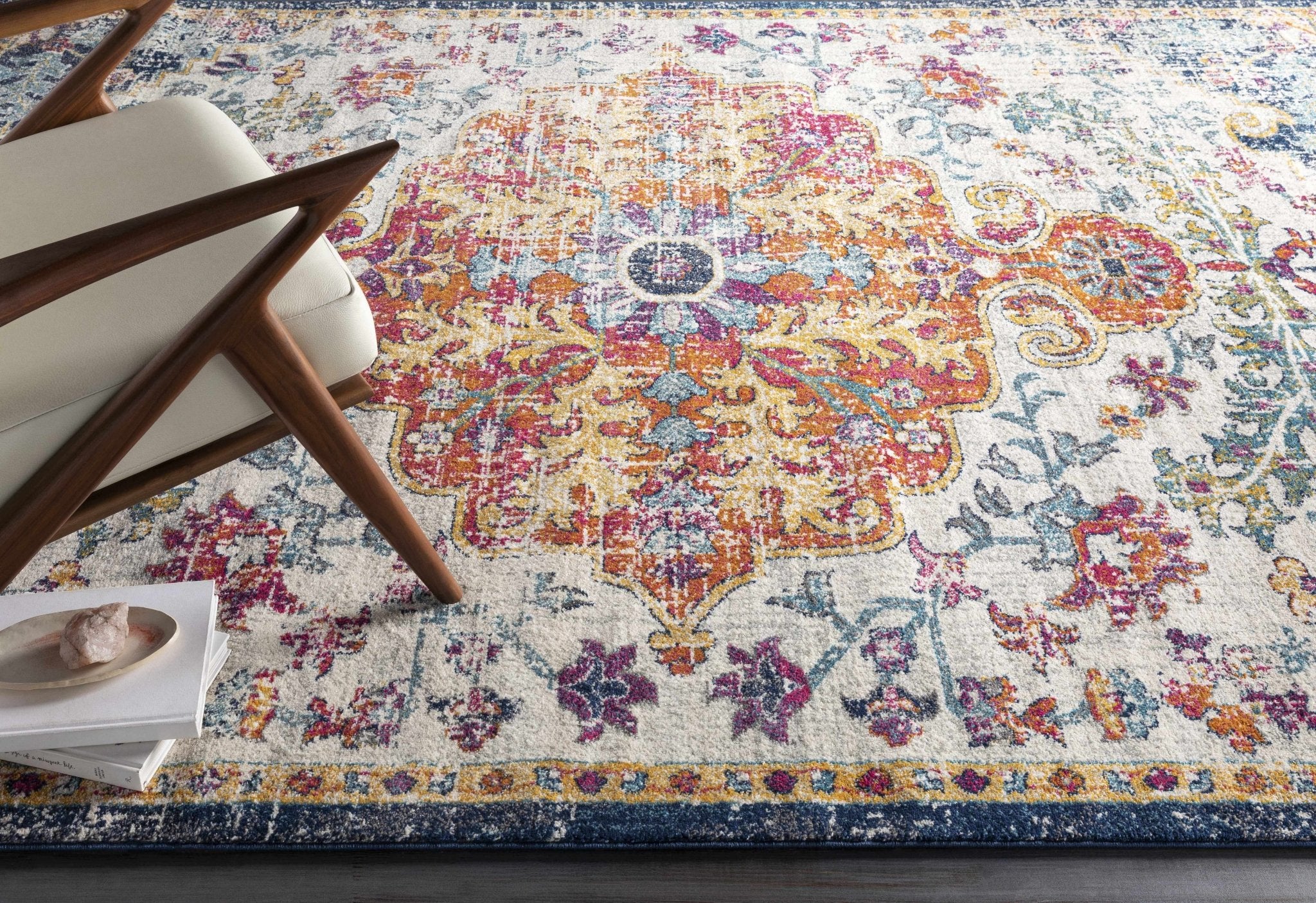 Rust, Ivory and Teal Traditional Medallion Heriz Multi size Turkish Design area Rug - Image 15