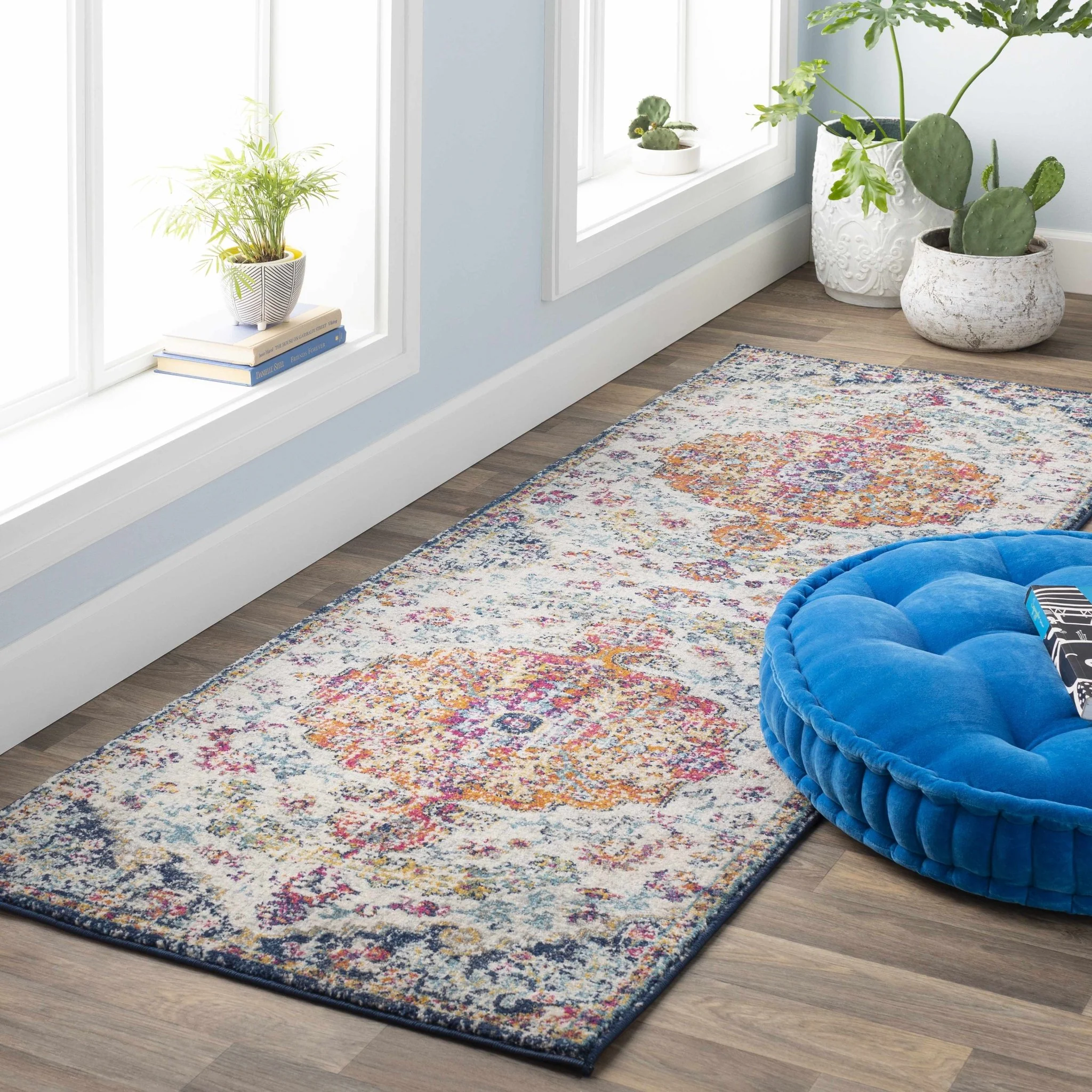 Rust, Ivory and Teal Traditional Medallion Heriz Multi size Turkish Design area Rug - Image 19