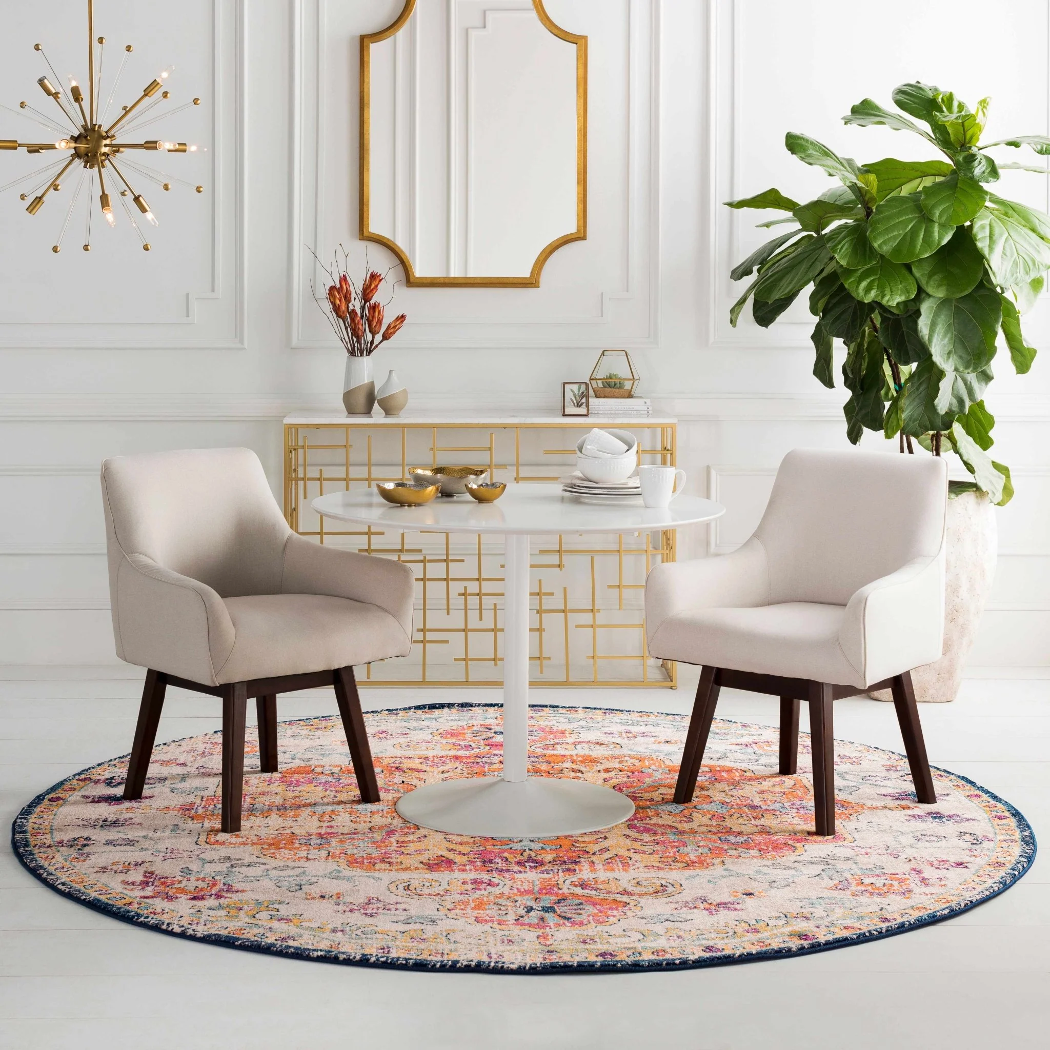 Rust, Ivory and Teal Traditional Medallion Heriz Multi size Turkish Design area Rug - Image 20