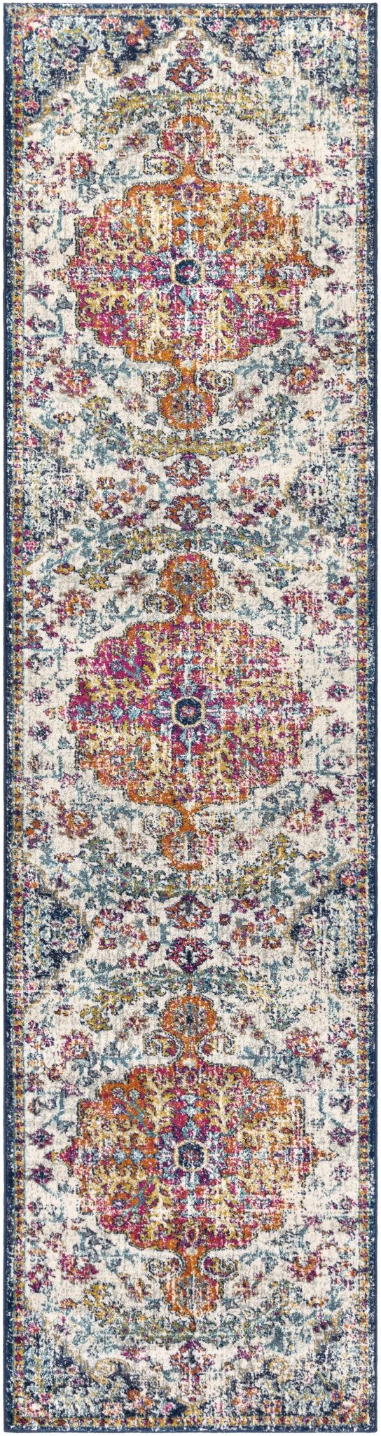Rust, Ivory and Teal Traditional Medallion Heriz Multi size Turkish Design area Rug - Image 24