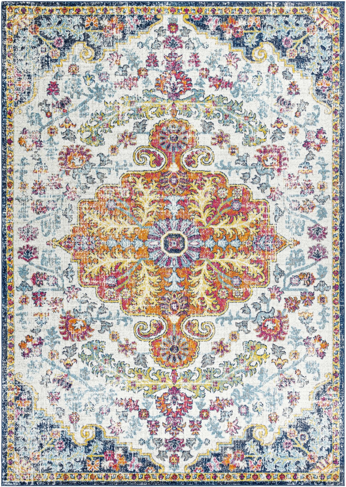 Rust, Ivory and Teal Traditional Medallion Heriz Multi size Turkish Design area Rug - Image 33