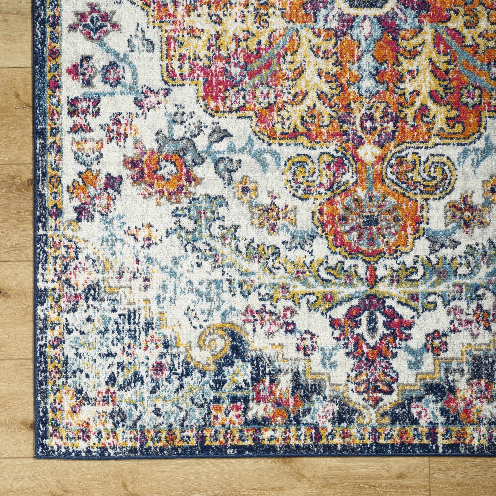Rust, Ivory and Teal Traditional Medallion Heriz Multi size Turkish Design area Rug - Image 36