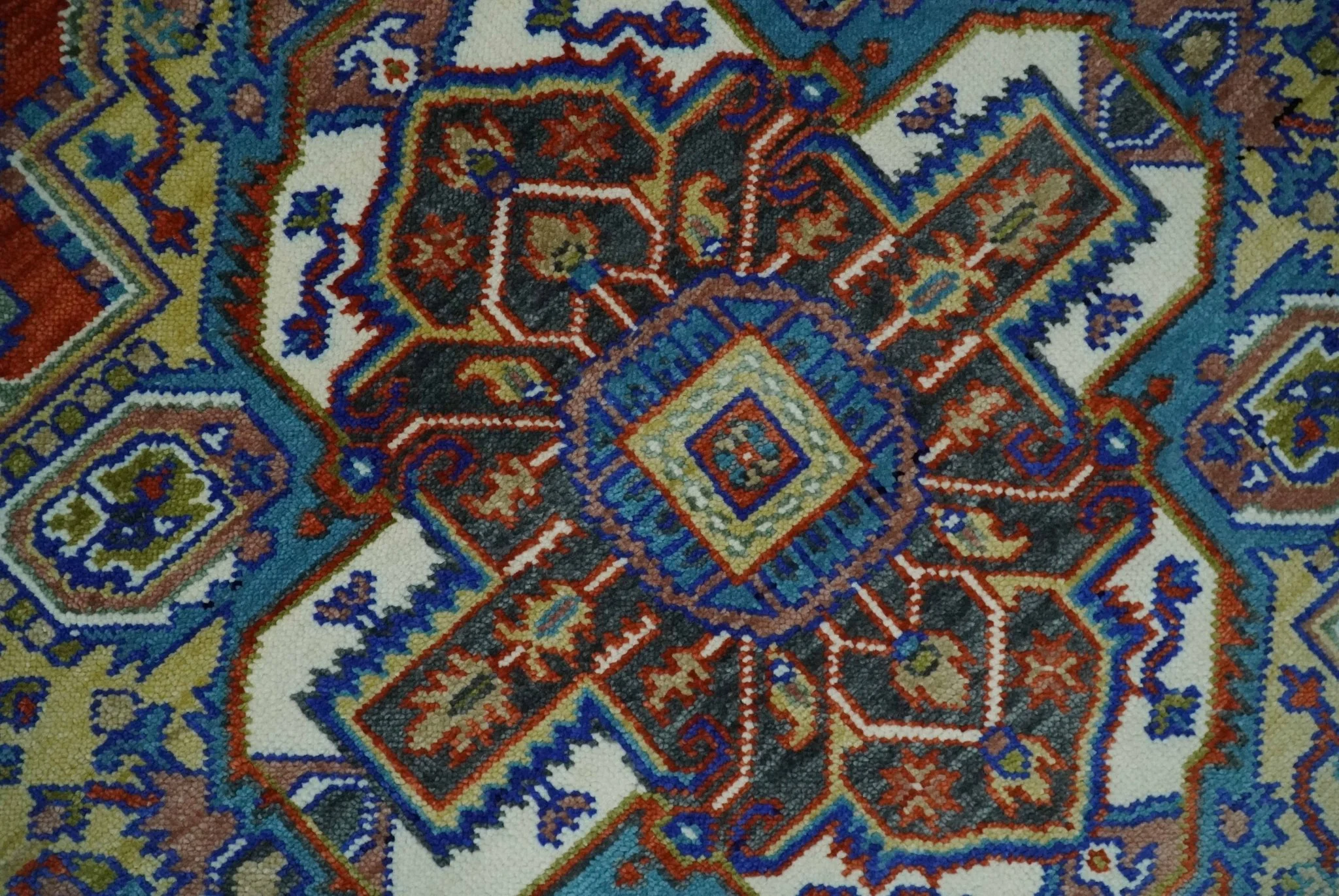 Traditional Rust, Ivory, Beige and Charcoal 9x12 Hand knotted Wool Area Rug, Living Room and Bedroom Rug - Image 4
