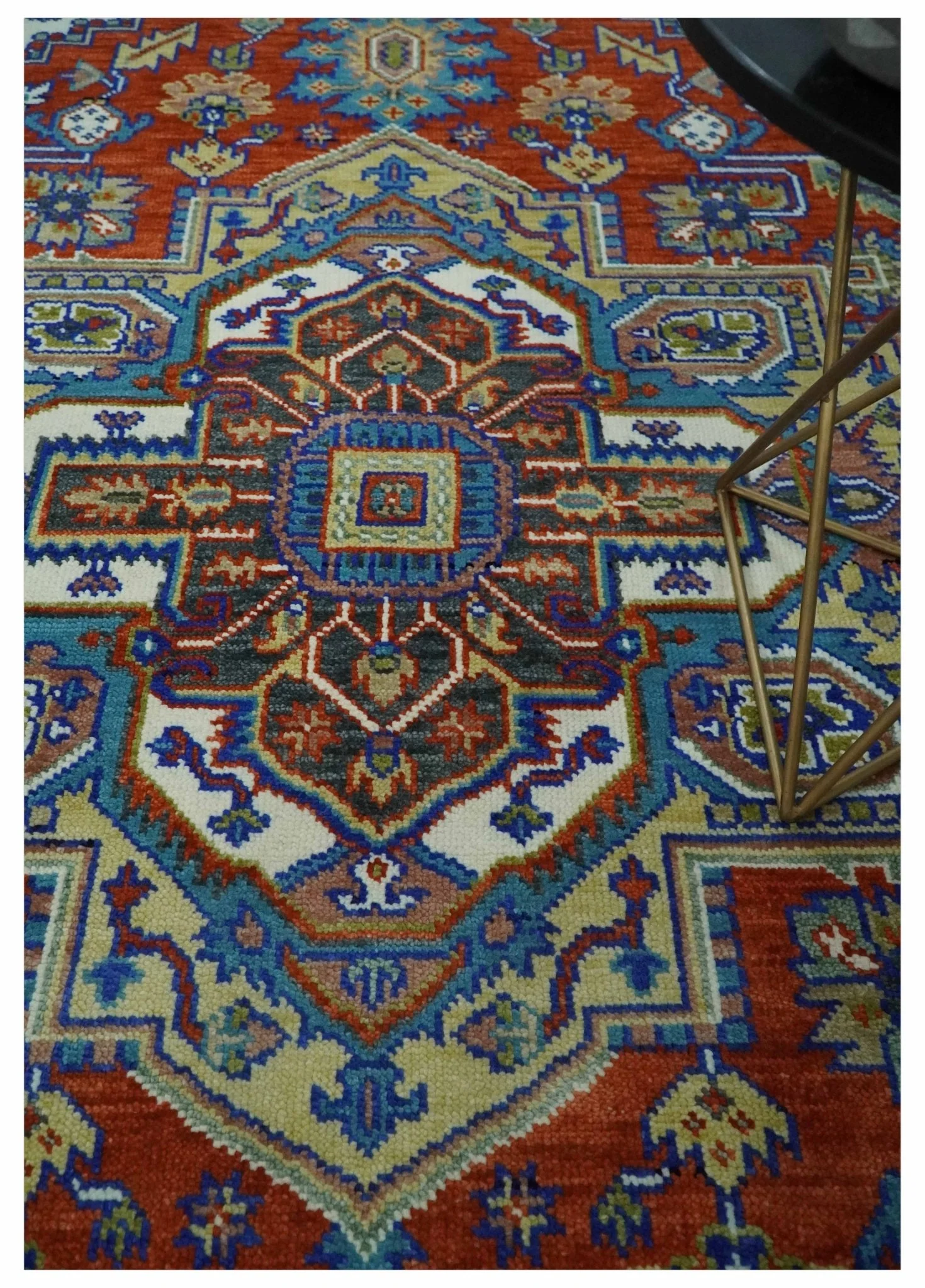 Traditional Rust, Ivory, Beige and Charcoal Multi size Hand knotted Wool Area Rug - Image 2