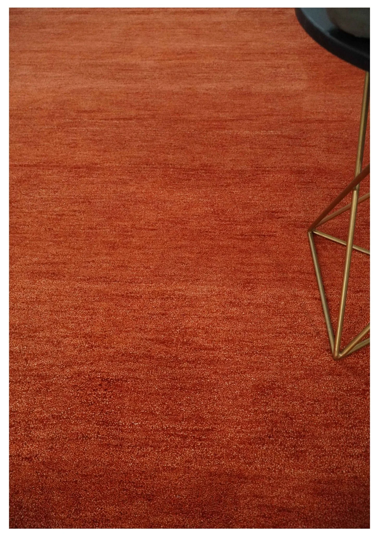 Custom Made Solid Plane Rust Woolen Hand Tufted Multi Size wool Rug - Image 2