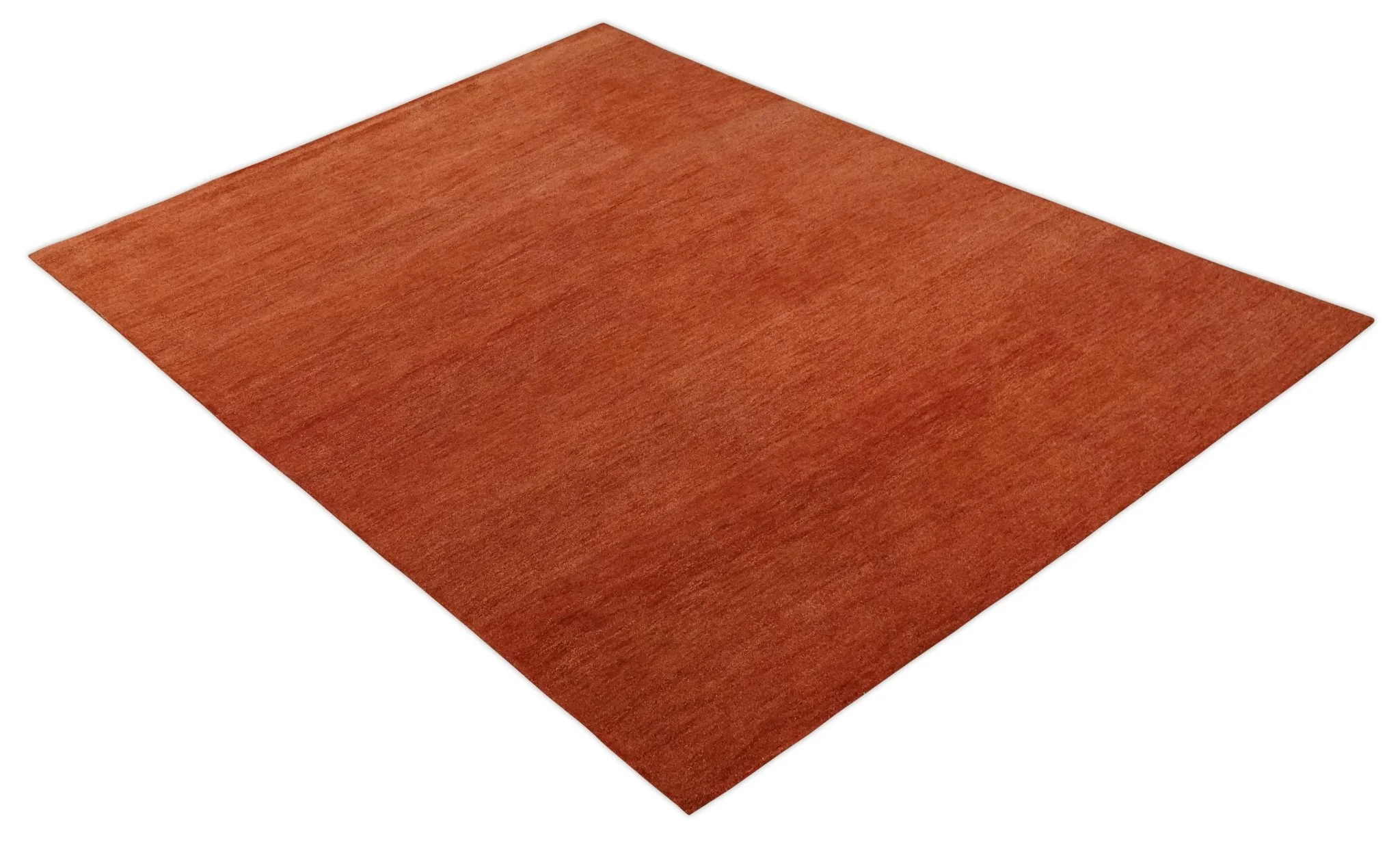 Custom Made Solid Plane Rust Woolen Hand Tufted Multi Size wool Rug - Image 8
