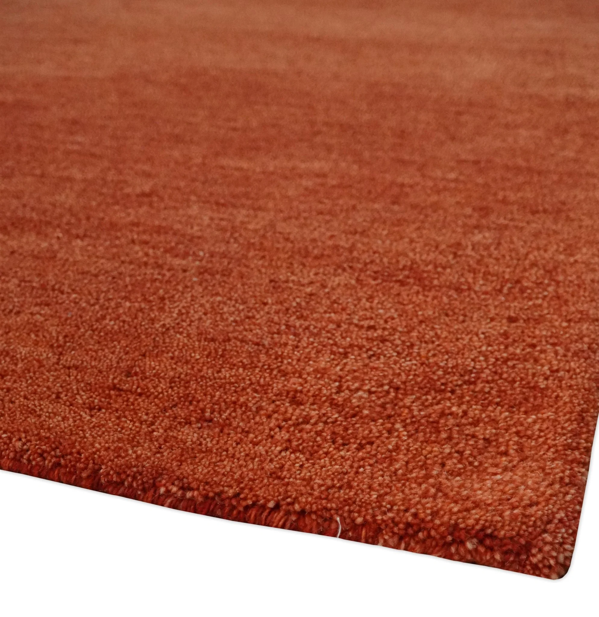 Solid Plane Rust Woolen Hand Tufted 8x10 wool Rug - Image 5