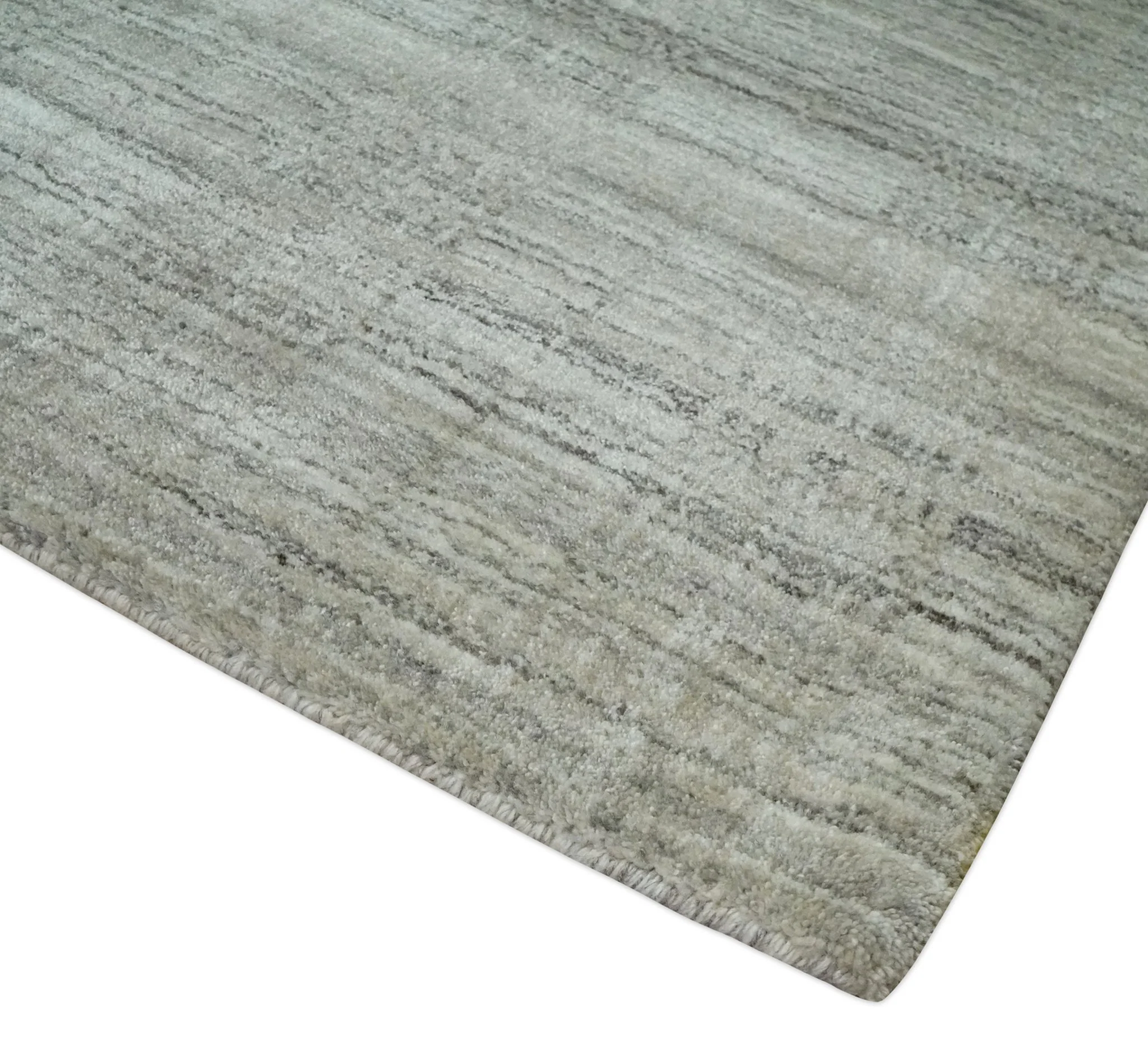 Shaded Beige, Camel and Brown Scandinavian 8x10 Hand Made Blended Wool Flatwoven Area Rug | KE34 - Image 5