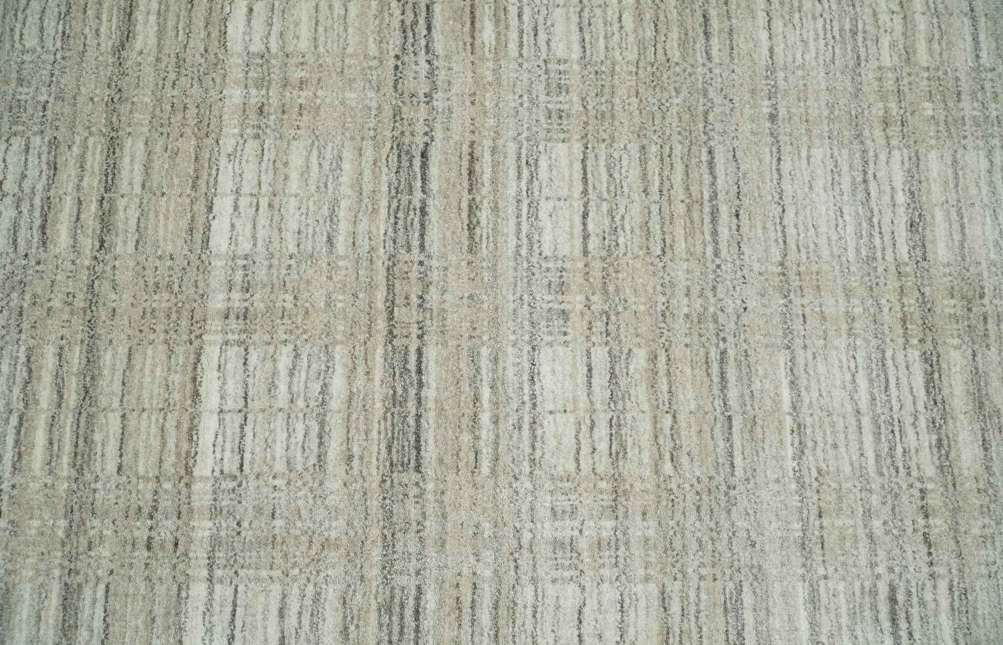 Shaded Beige, Camel and Brown Scandinavian 8x10 Hand Made Blended Wool Flatwoven Area Rug | KE34 - Image 9
