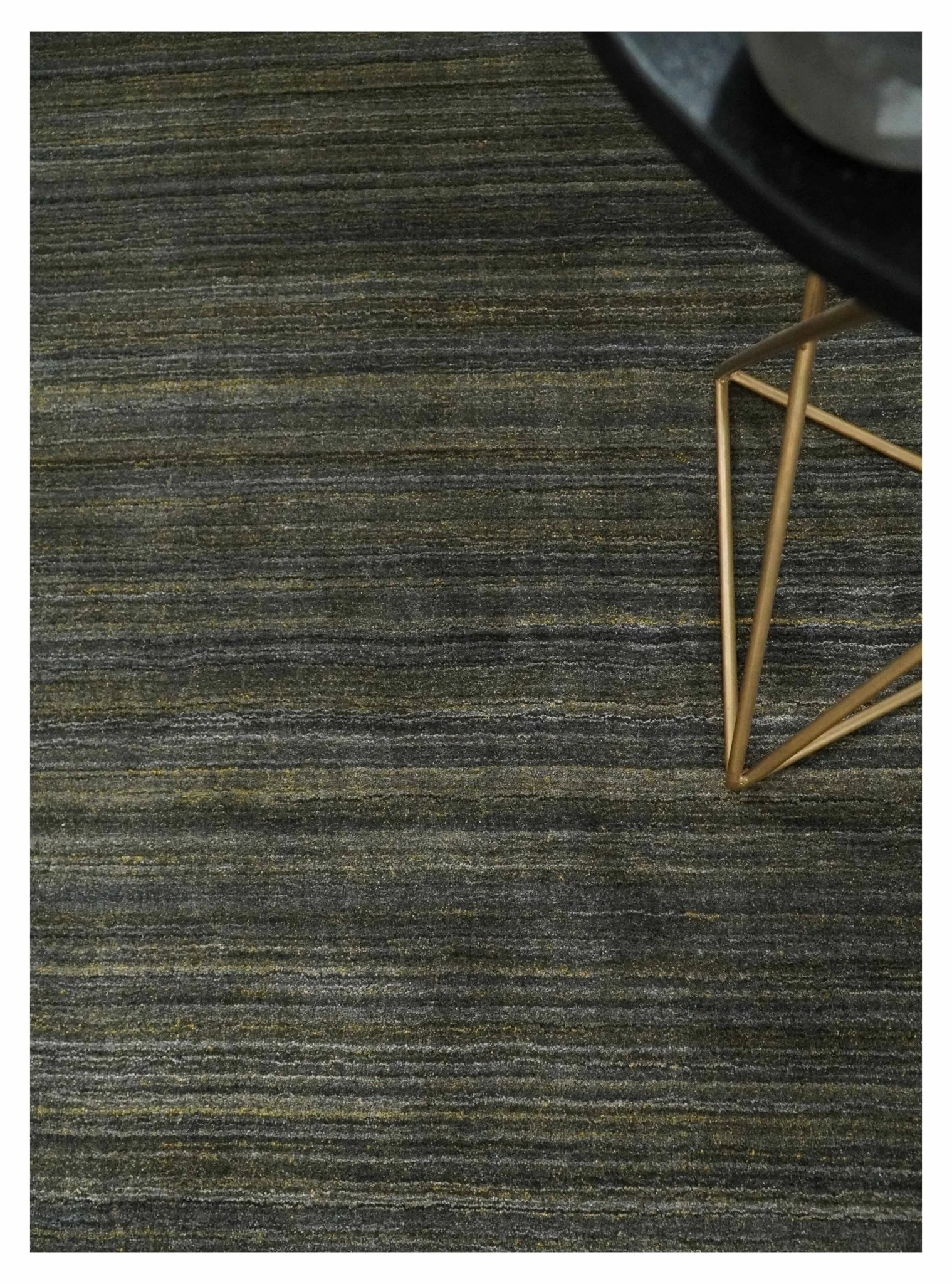 Shaded Olive and Gray Scandinavian 5x7 Blended bamboo Silk Flatwoven Area Rug | HL43 - Image 2