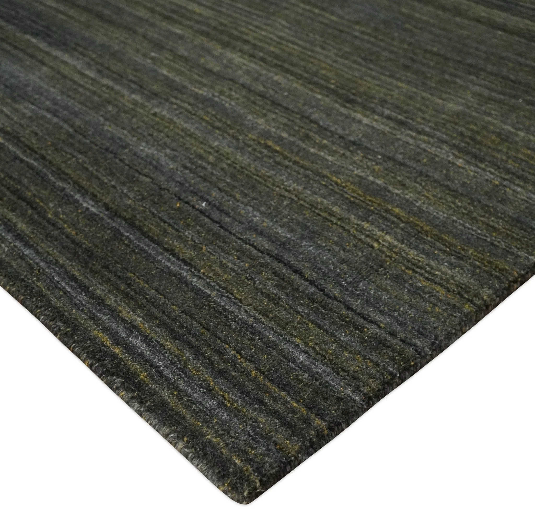 Shaded Olive and Gray Scandinavian 5x7 Blended bamboo Silk Flatwoven Area Rug | HL43 - Image 3