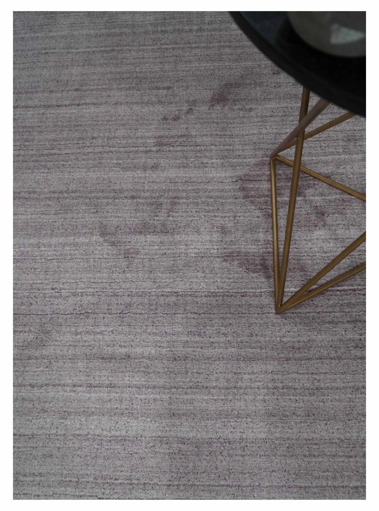 Shaded Solid Lavender purple Scandinavian 5x7 Blended bamboo Silk Flatwoven Area Rug | HL40 - Image 2