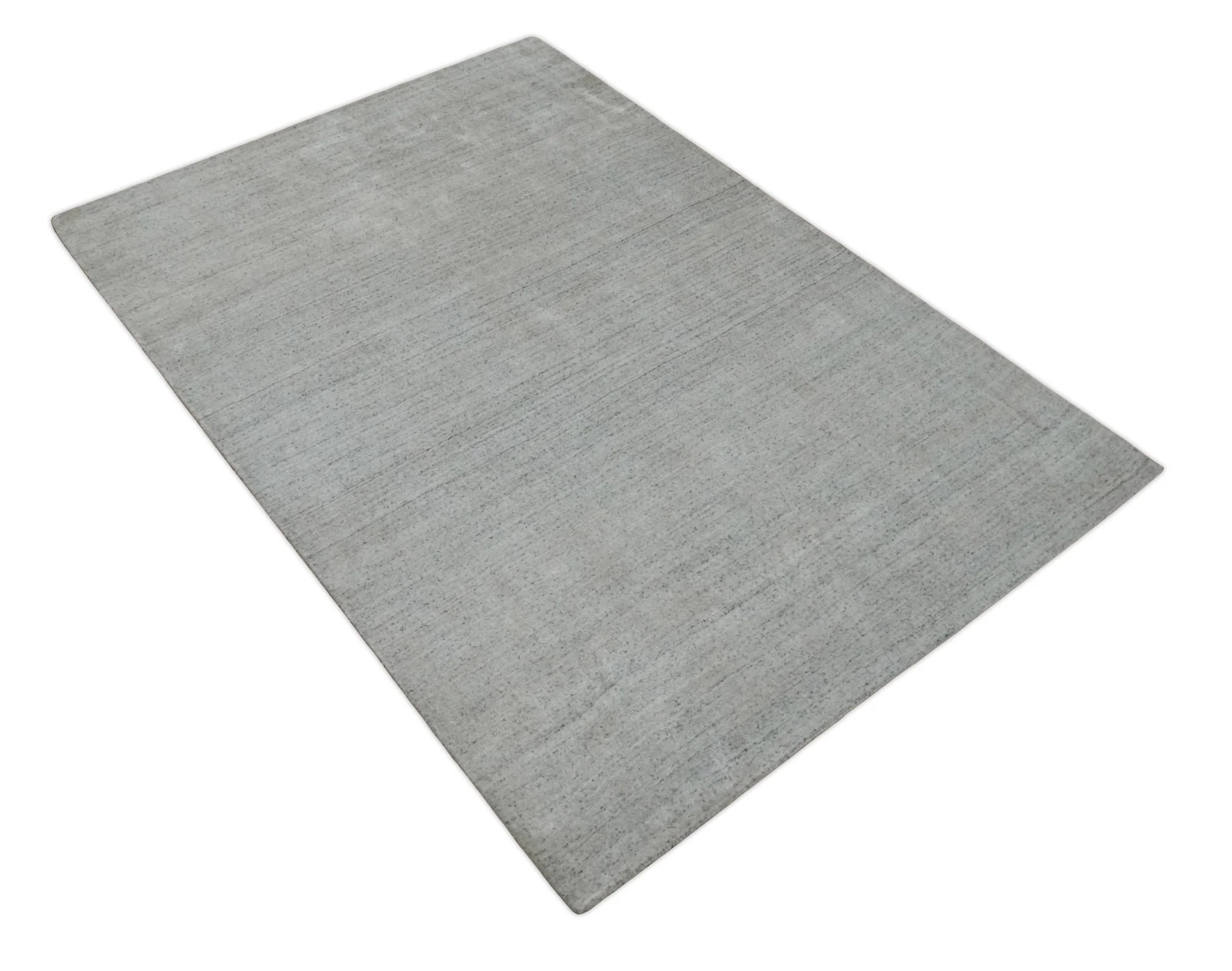 Shaded Solid Silver and White Scandinavian 5x7 Blended Wool Flatwoven Area Rug | HL25 - Image 4