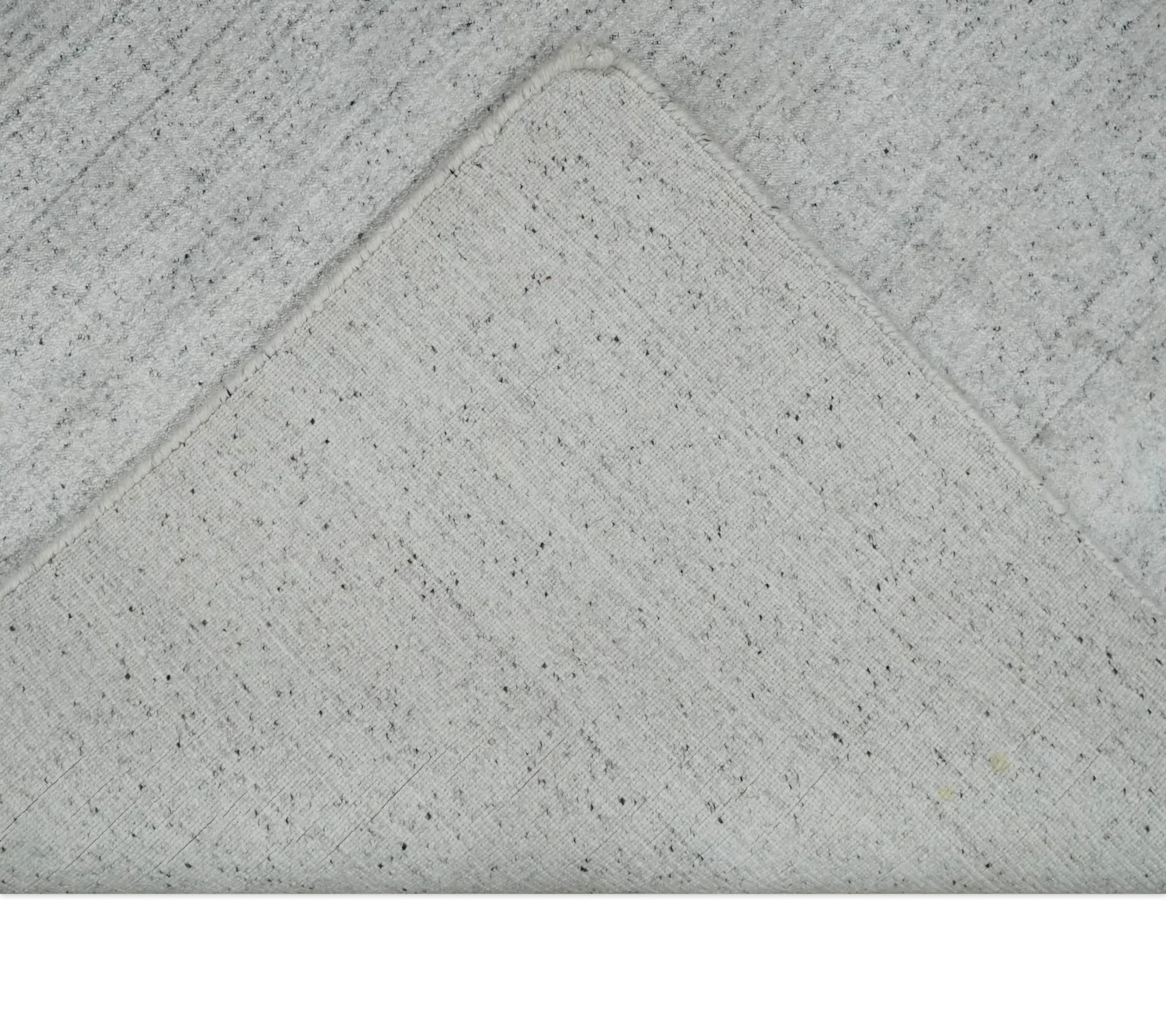 Shaded Solid Silver and White Scandinavian 5x7 Blended Wool Flatwoven Area Rug | HL25 - Image 6