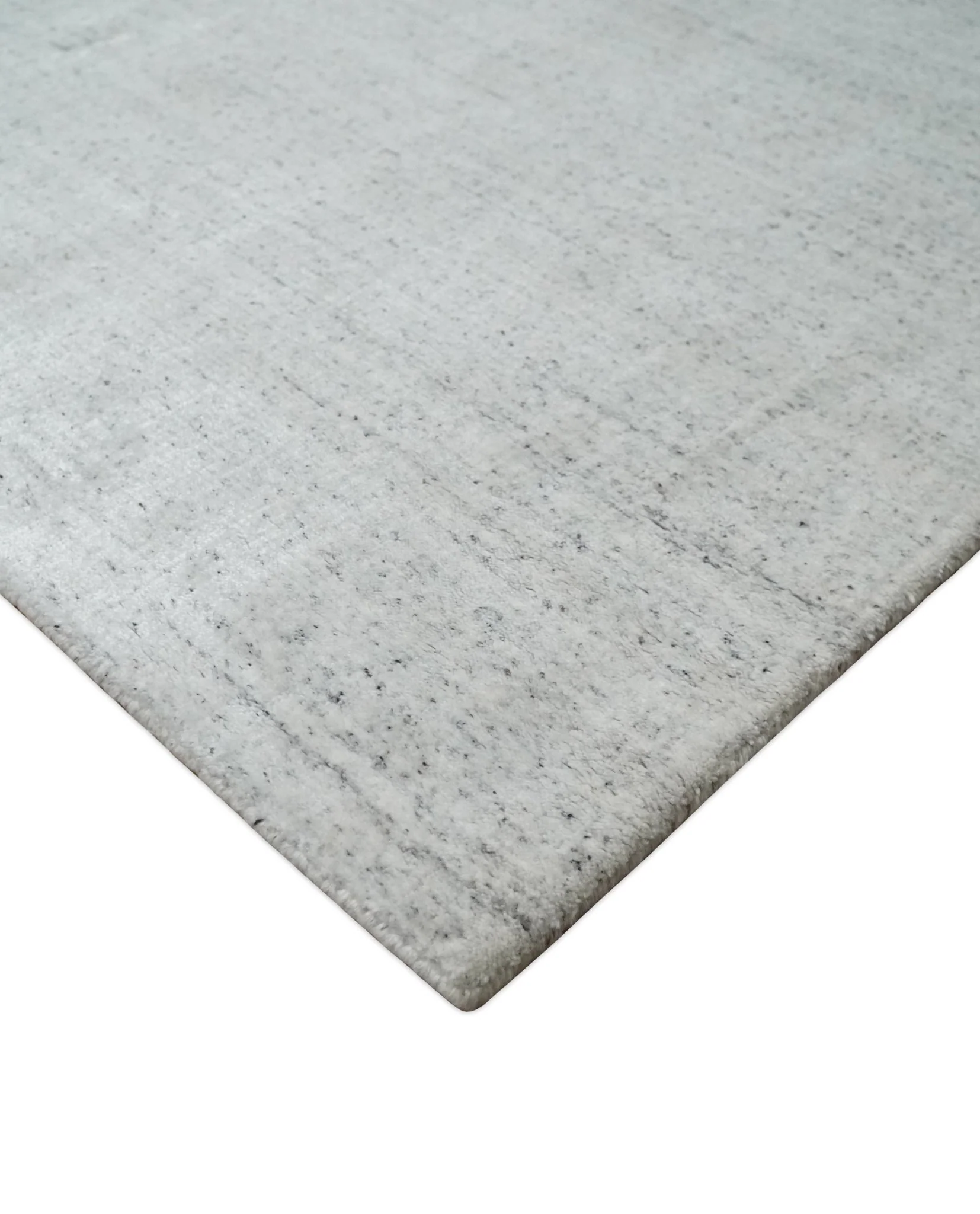 Shaded Solid Silver and White Scandinavian 5x7 Blended Wool Flatwoven Area Rug | HL25 - Image 8