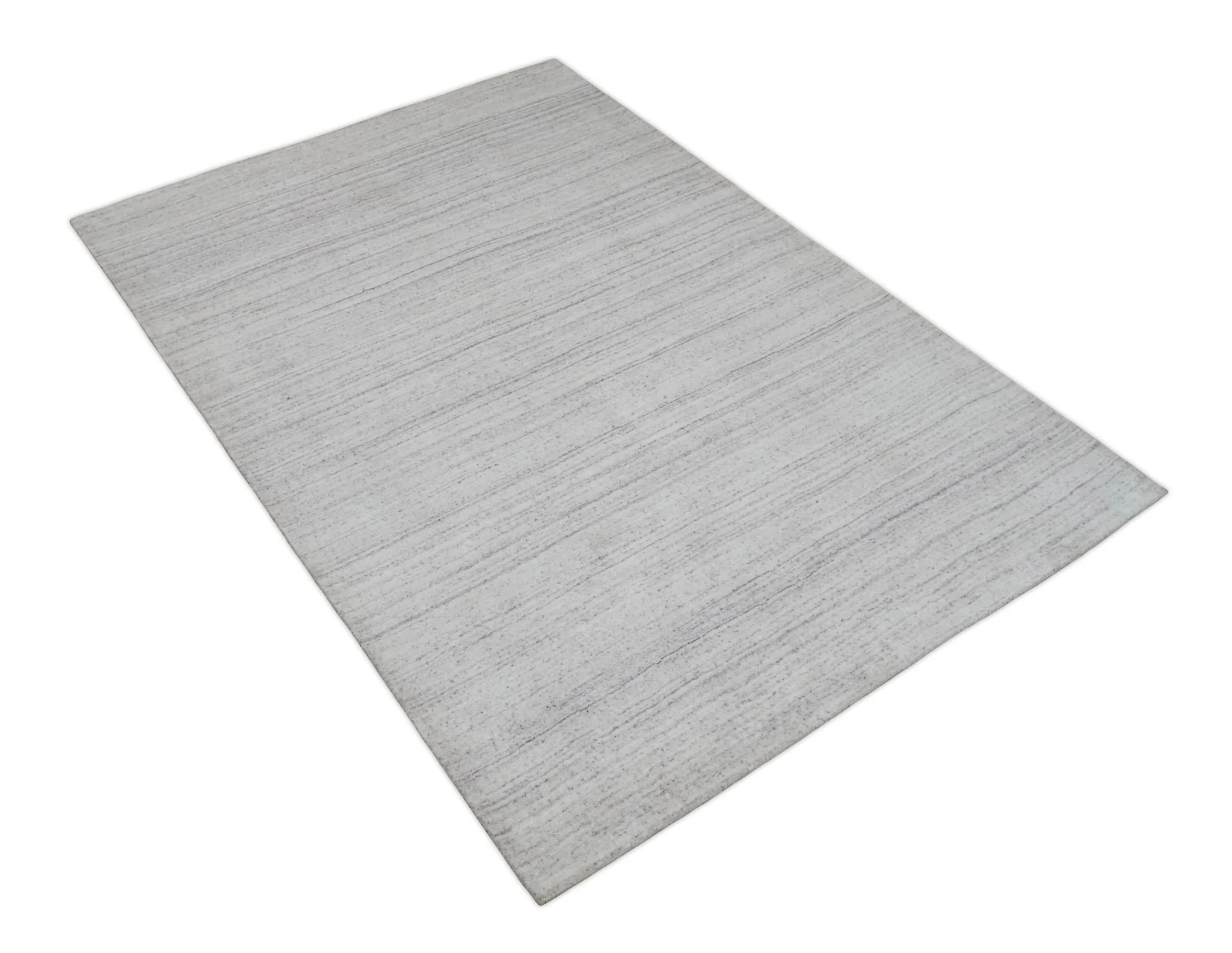 Shaded Solid Ivory and Purple Scandinavian 5x7 Blended Wool Flatwoven Area Rug | HL27 - Image 10