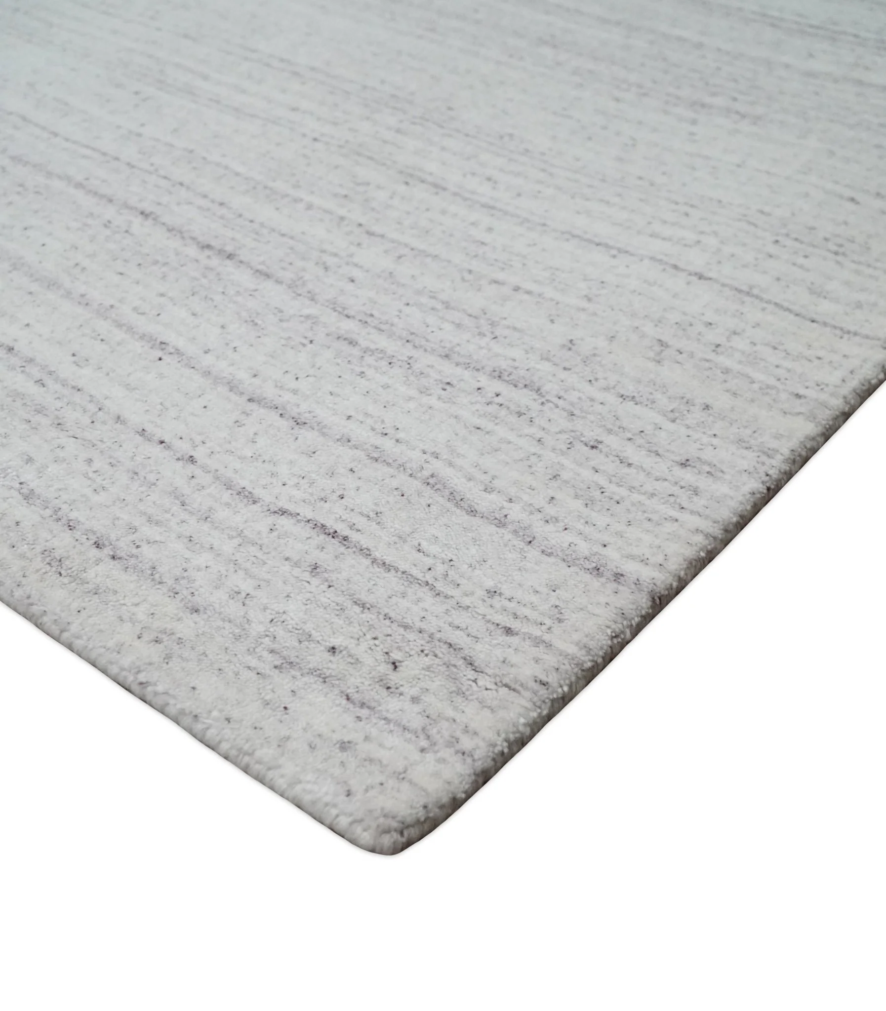 Shaded Solid Ivory and Purple Scandinavian 5x7 Blended Wool Flatwoven Area Rug | HL27 - Image 7