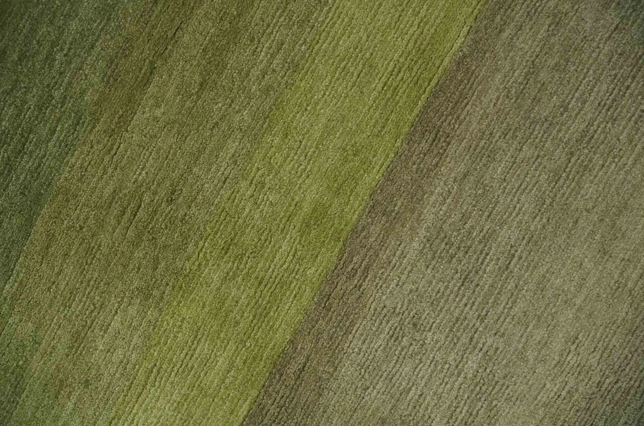 Shades of Green Modern Geometrical Stripes Design Hand loom 5x8 wool Area rug - Image 5