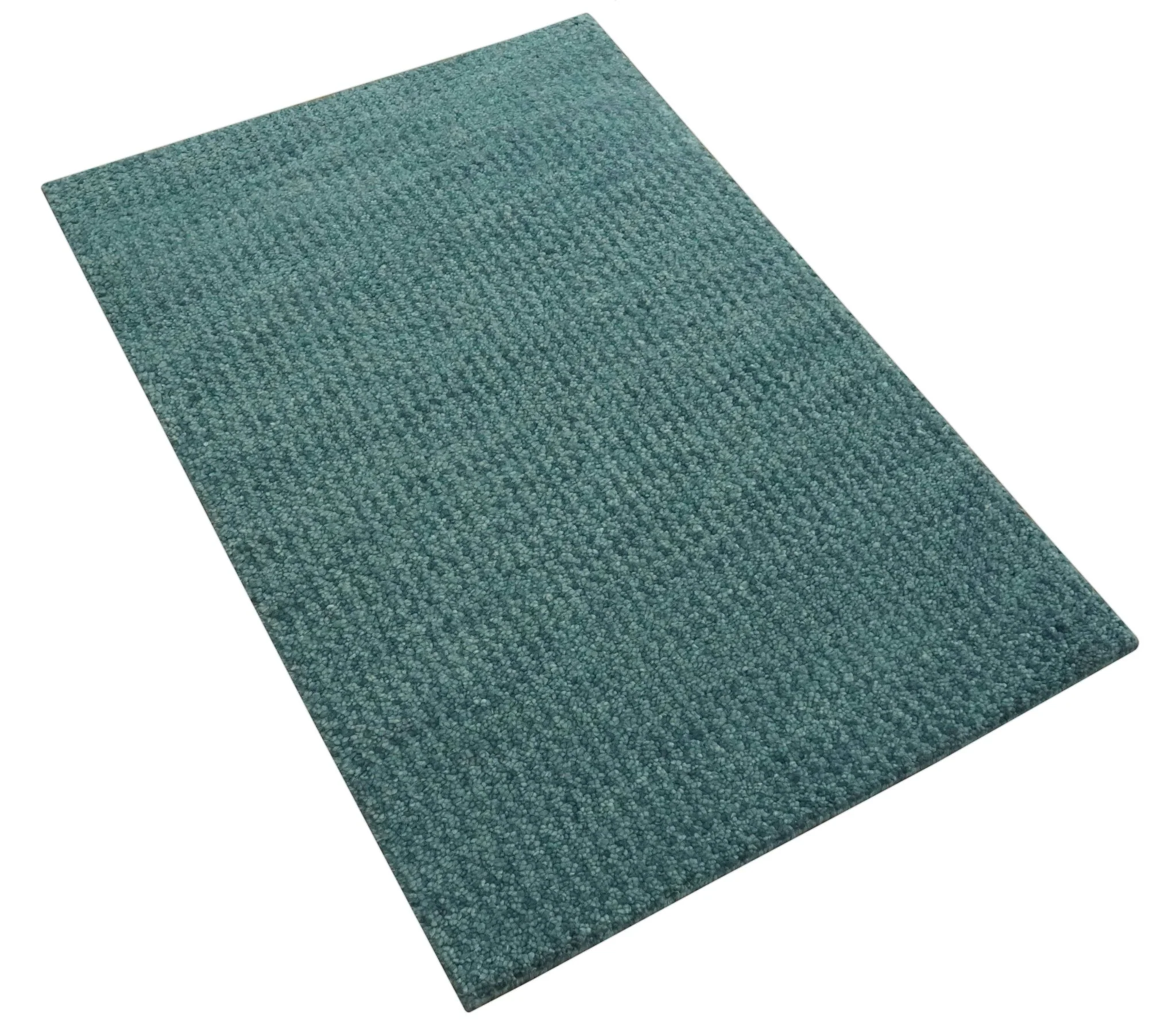 Custom Made shades of Sea Blue Contemporary Hand Knotted Wool area Rug - Image 5