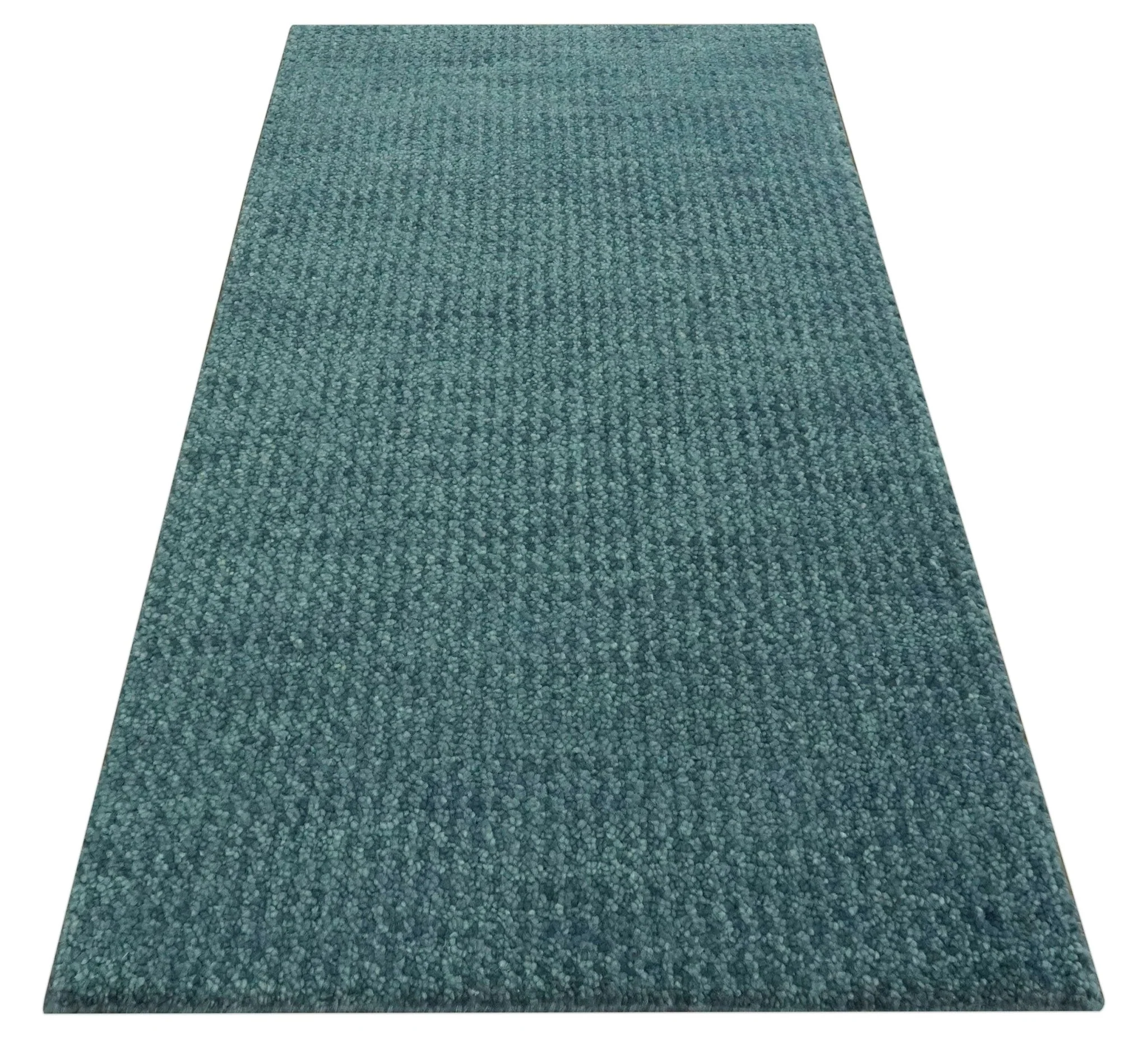 Custom Made shades of Sea Blue Contemporary Hand Knotted Wool area Rug - Image 6